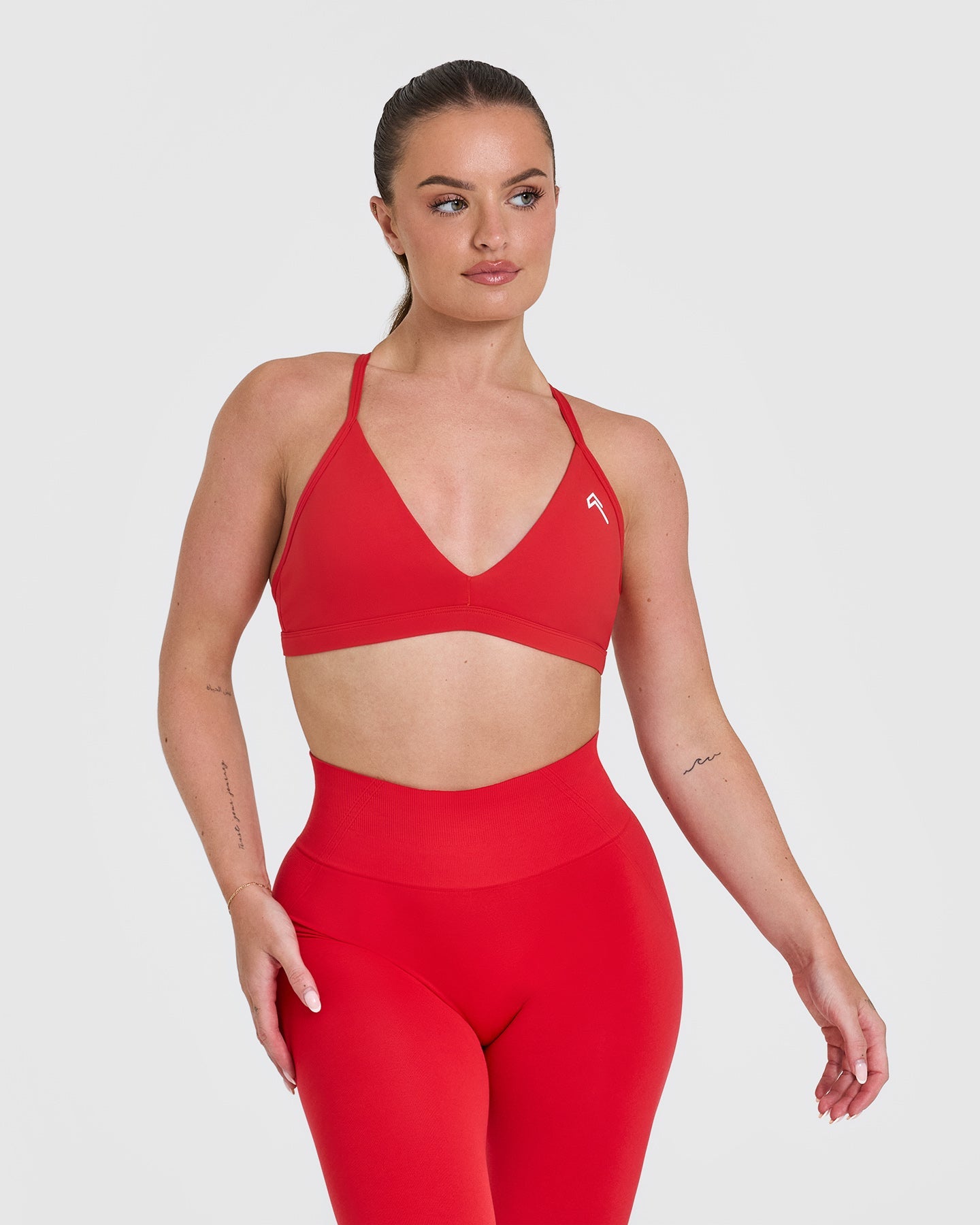 Ultra Soft Micro V Neck Bralette - Seamless Wireless Comfort Bra for Women | Muscle Mommy Red | Perfect for Yoga, Gym & Everyday Wear