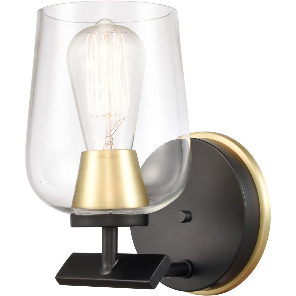 420-1W-BSB-CL-LED 1 Light Cord Set with Bare Bulb - Black Satin Brass Finish | Vintage Edison Bulb Pendant Lighting for Cafe, Restaurant & Home Decor