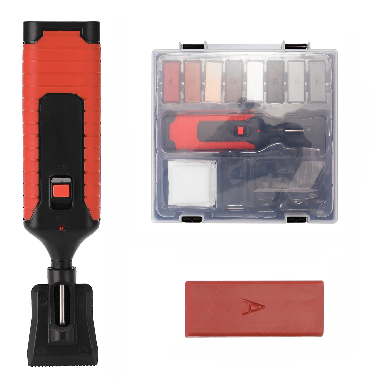 XINGHANG Laminate Repair Kit - Wax System for Floor & Countertop - Durable Case - Fix Chips & Scratches - Complete Hand Tool Set (Red) - Perfect for Home, Office & Rental Property Maintenance