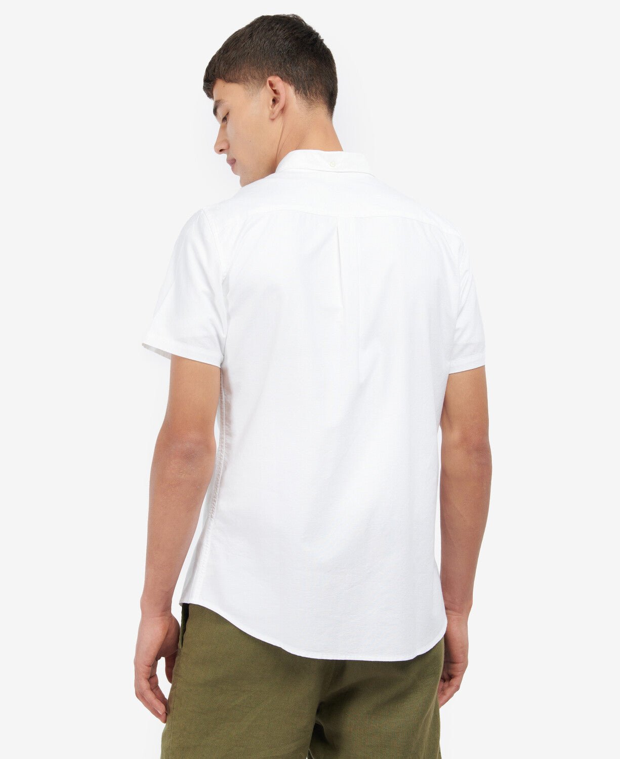 BARBOUR Men's Oxford Short Sleeve Tailored Cotton Shirt - Classic White Button Down for Casual & Business Wear