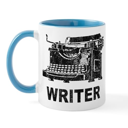 White/Blue Inside - Vintage Writer Mug