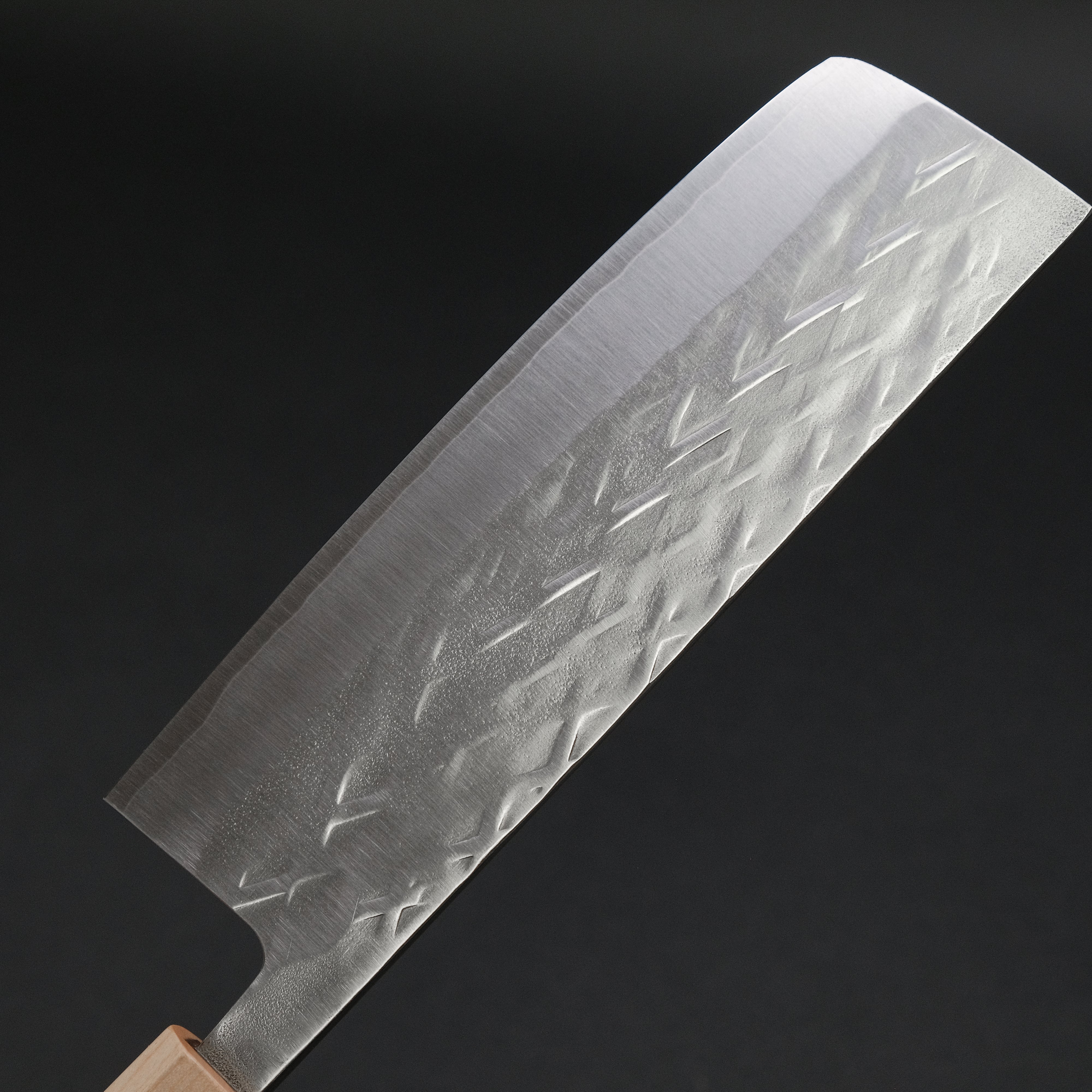 Hitohira TD SLD Tsuchime Nakiri Knife 165mm - Japanese Damascus Steel Blade with Walnut Handle - Perfect for Slicing Vegetables, Herbs & Sushi Prep