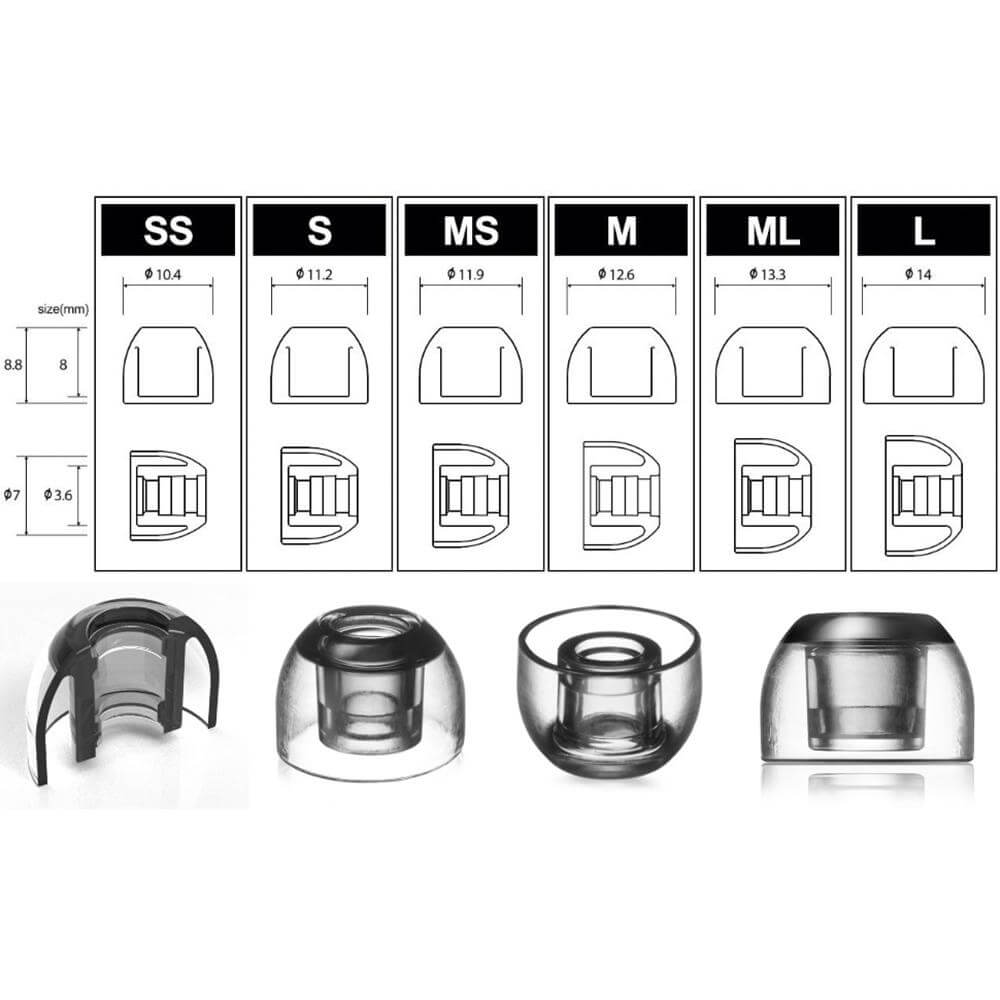 AZLA SednaEarfit XELASTEC Premium Eartips for 4-6.5mm Nozzle - Perfect Noise Isolation for AirPods Pro, Galaxy Buds & Wireless Earbuds - Ideal for Workouts, Commuting & Travel