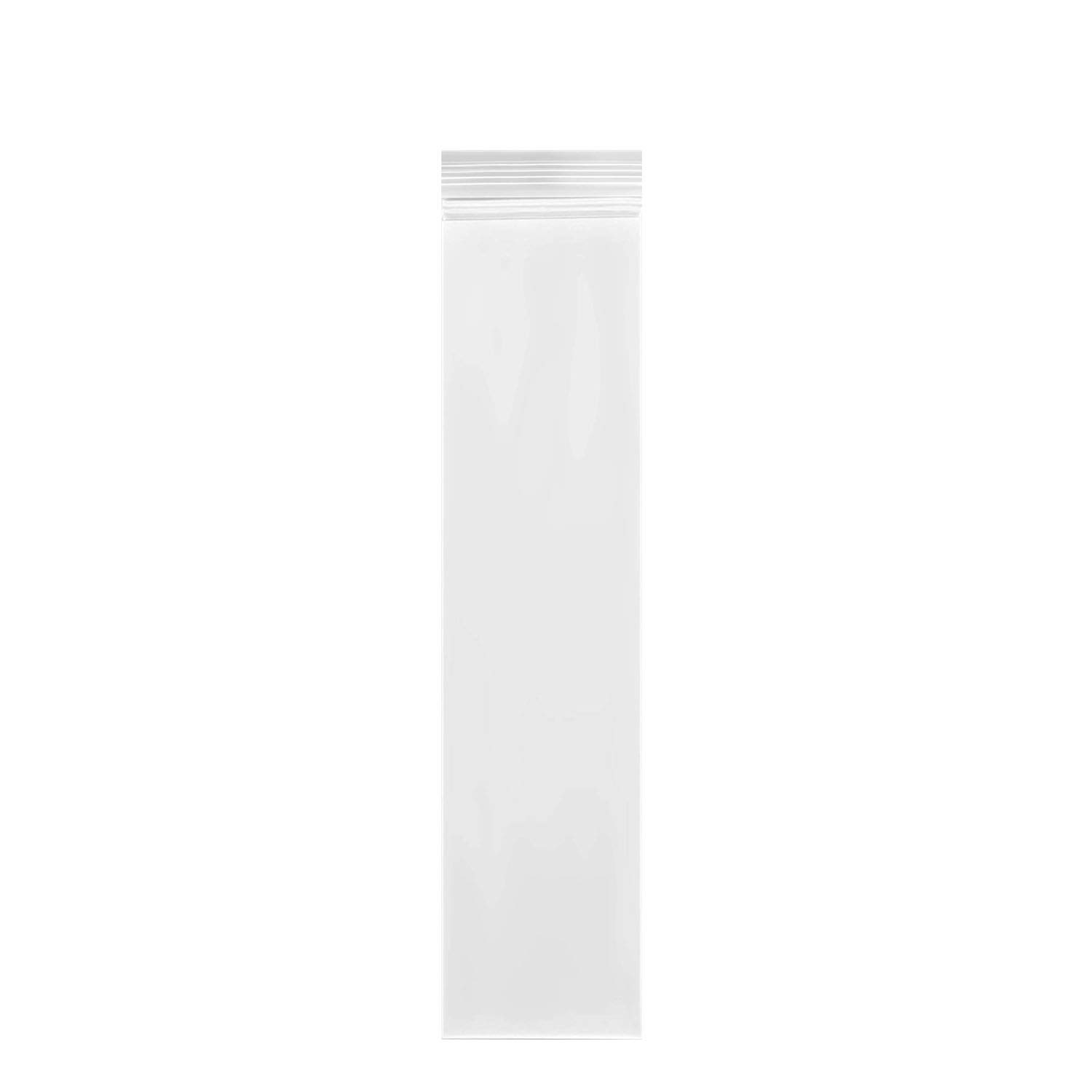 100-Pack Clear Resealable Tall Thin Zip Bags, 2.7