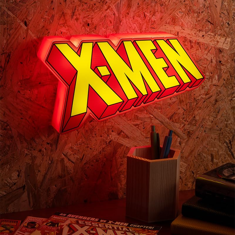 Paladone X-Men Logo LED Night Light - Official Marvel Licensed Superhero Room Decor for Bedroom, Game Room & Office | Perfect Gift for X-Men Fans & Comic Book Collectors