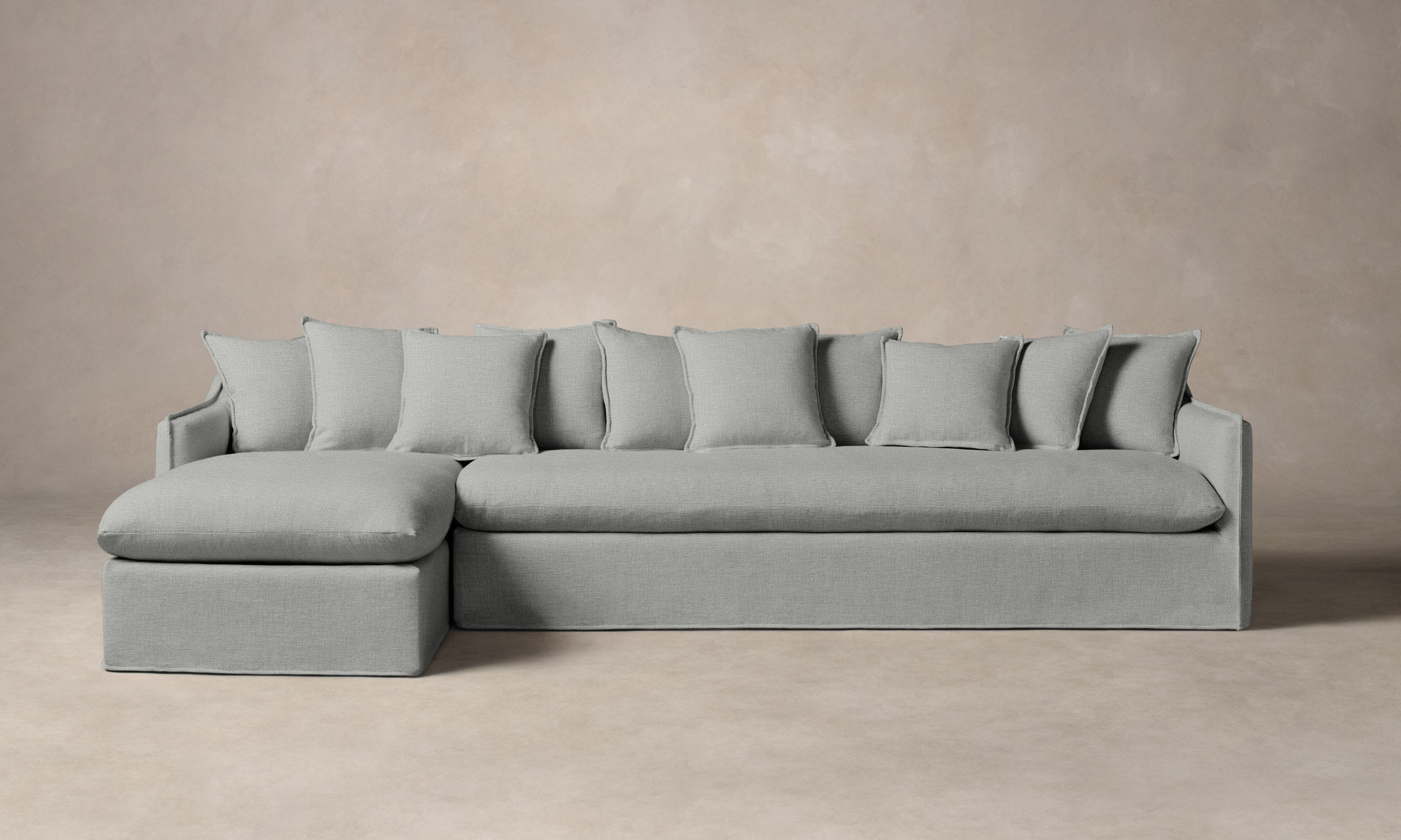 Dune Sectional Sofa with Performance Woven Chenille Fabric - Water & Stain Resistant - Perfect for Living Room, Family Room or Home Theater