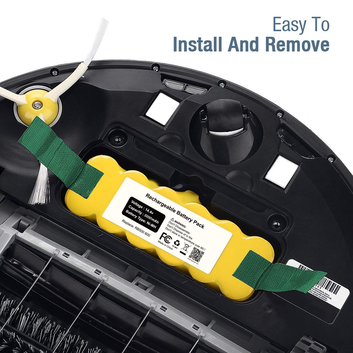 14.4V 5.0Ah Replacement Battery for Roomba Vacuum Cleaner - Compatible with iRobot Roomba 600/700/800 Series - Long Lasting Power for Efficient Cleaning at Home & Office