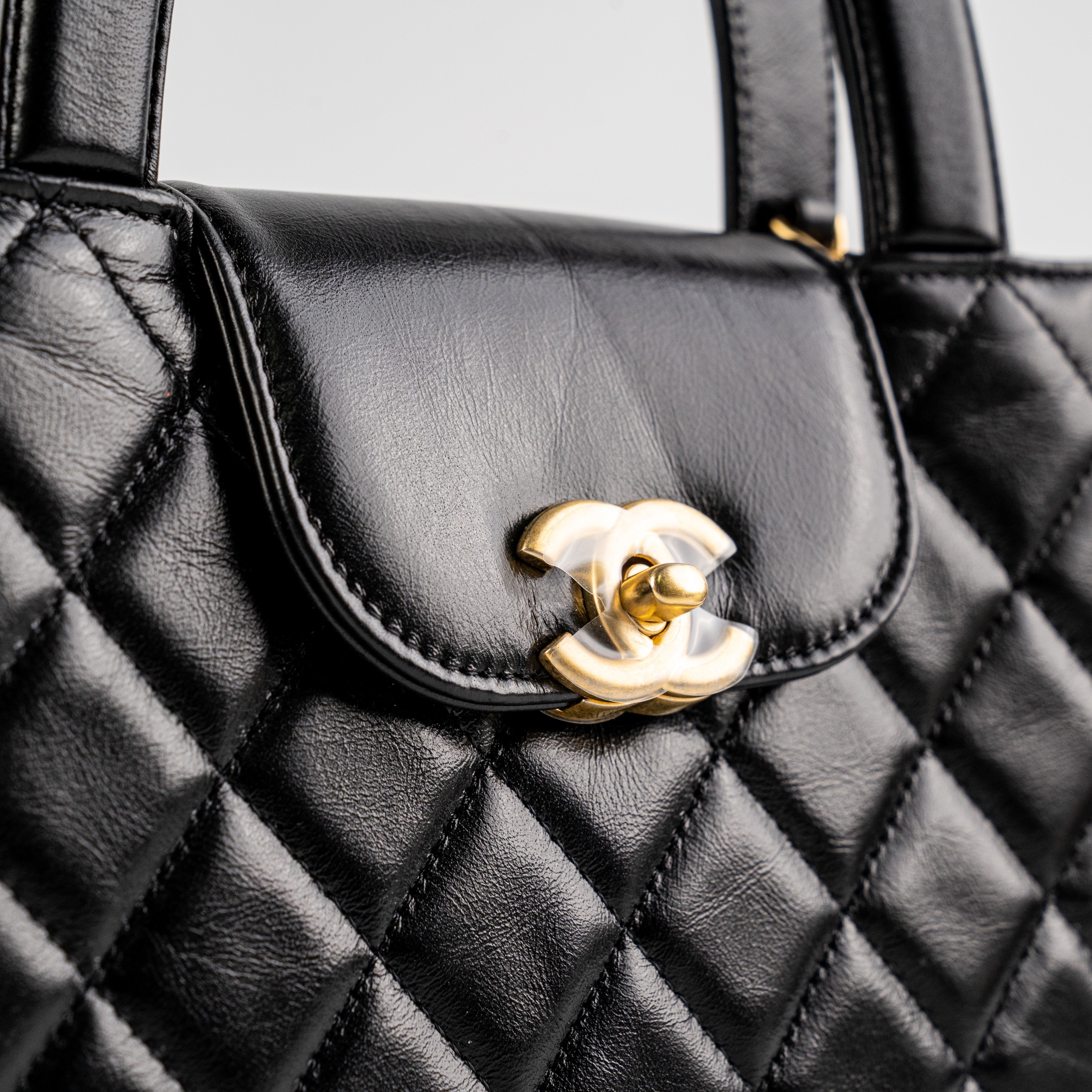 Chanel 23K Kelly Bag Small Black Microchip Leather Crossbody Bag - Luxury Designer Handbag for Women, Perfect for Date Night & Special Occasions