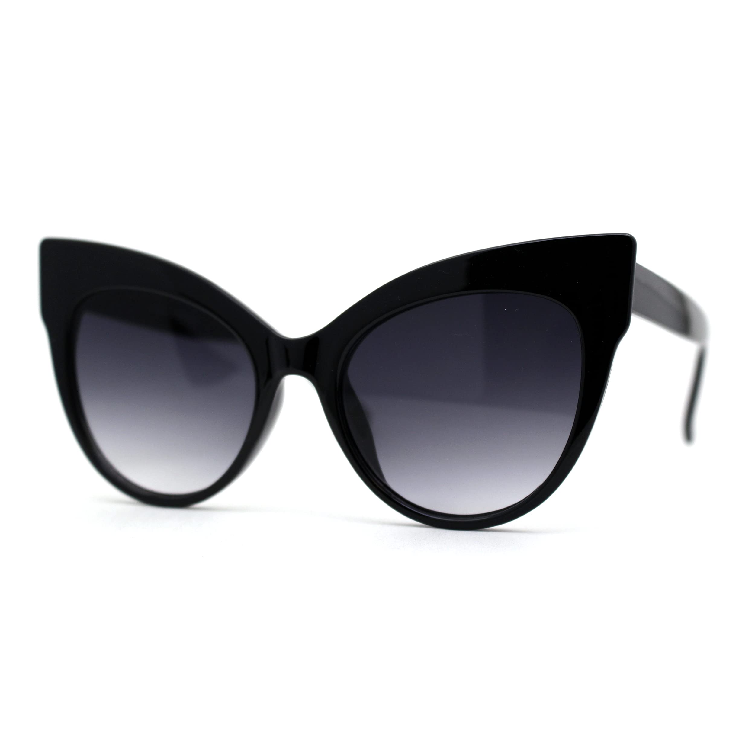 Stylish Oversized Horned Cat Eye Plastic Sunglasses for Women - UV Protection, Retro Fashion, Perfect for Beach, Driving & Outdoor Activities