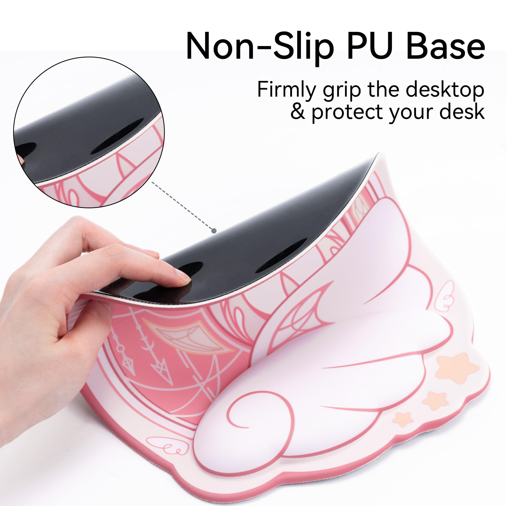 GeekShare Ergonomic Mouse Pad with Wrist Rest - Non-Slip Rubber Base, Small Gaming Mouse Mat for Laptop, Computer, Home & Office (Star Wings Series) - Perfect for Long Work Hours & Gaming Sessions