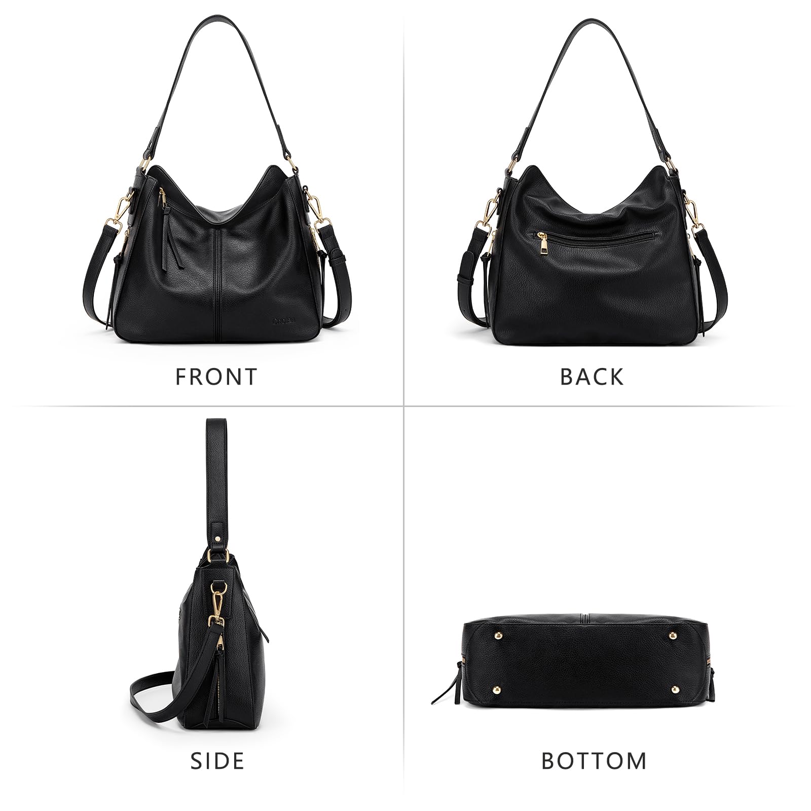 Stylish Vegan Leather Hobo Bag for Women - Large Shoulder Tote & Crossbody Purse - Perfect for Work, Travel and Everyday Use