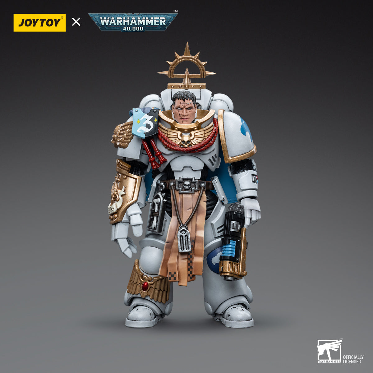 1/18 JOYTOY Warhammer 40K Space Marines White Consuls Intercessors Action Figure Set (3pcs) - Perfect for Collectors, Wargaming, and Tabletop Battles
