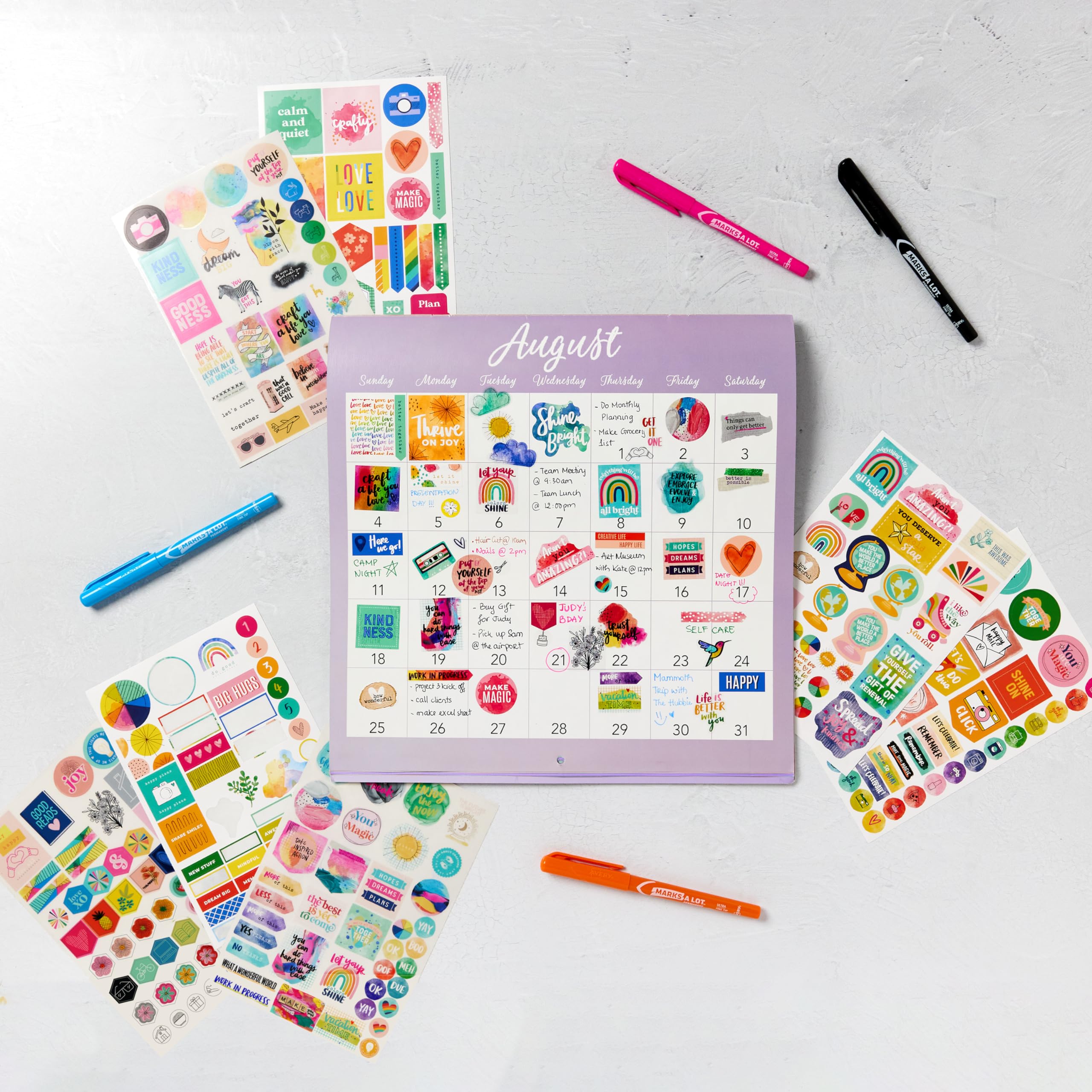 Avery + Amy Tangerine Designer Collection Planner Stickers - 744 Stickers in 20 Sheets for Weekly, Monthly & Daily Planning - Perfect for Bullet Journals, Calendars & Planners (6782) - Ideal for Office, School & Home Organization