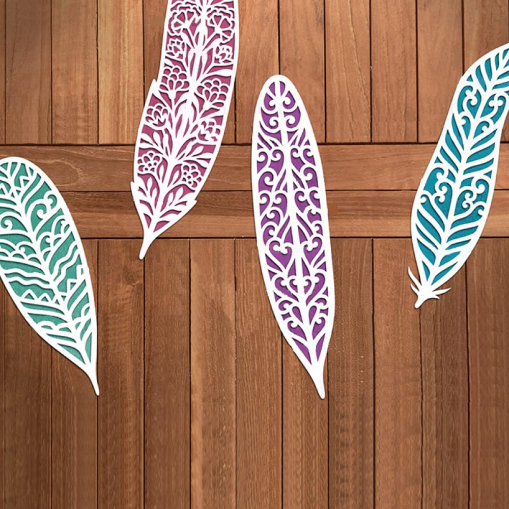 Leaves Feather Metal Cutting Dies for Card Making, Scrapbooking, DIY Crafts - Embossing Stencil Punch Template for Paper Crafting, Handmade Arts Supplies - Perfect for Scrapbook Albums, Photo Frames & Home Decor