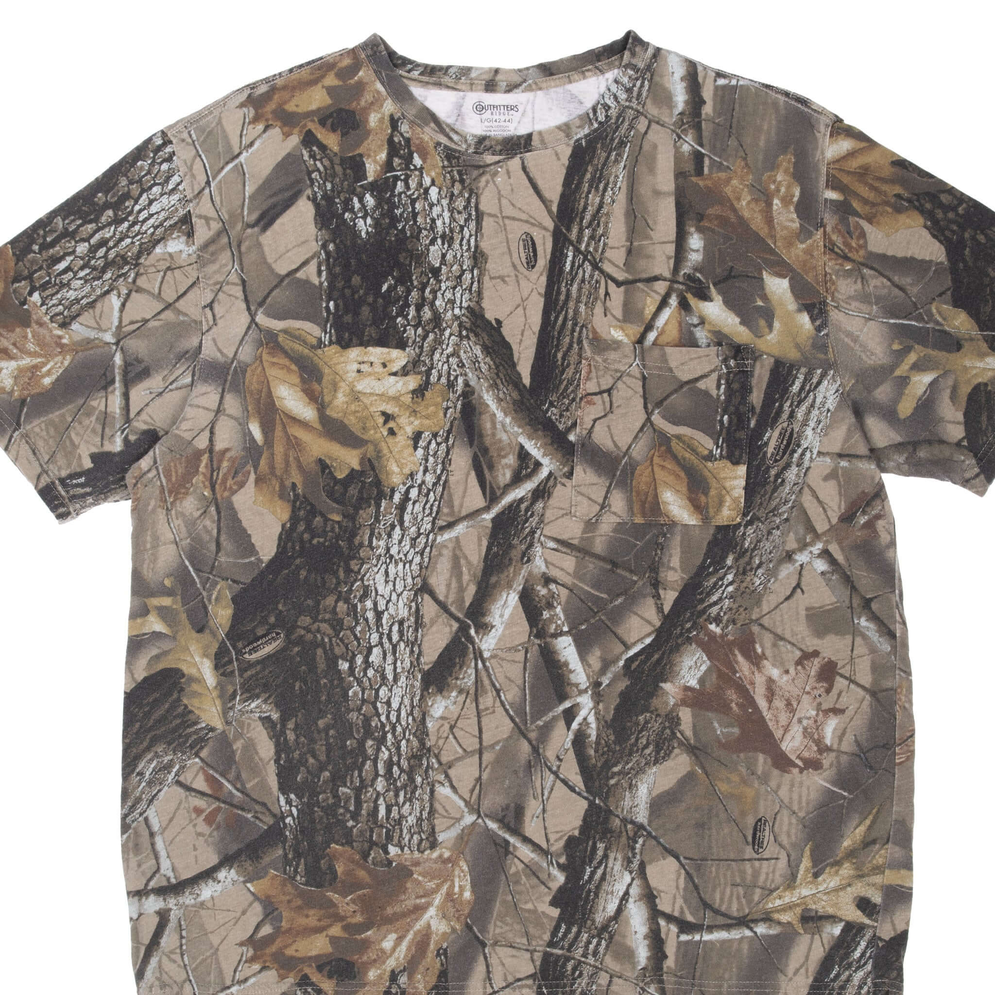 Vintage Realtree Hardwoods Camo Hunting T-Shirt for Men - Large Size - Comfortable & Durable for Outdoor Adventures, Camping & Casual Wear
