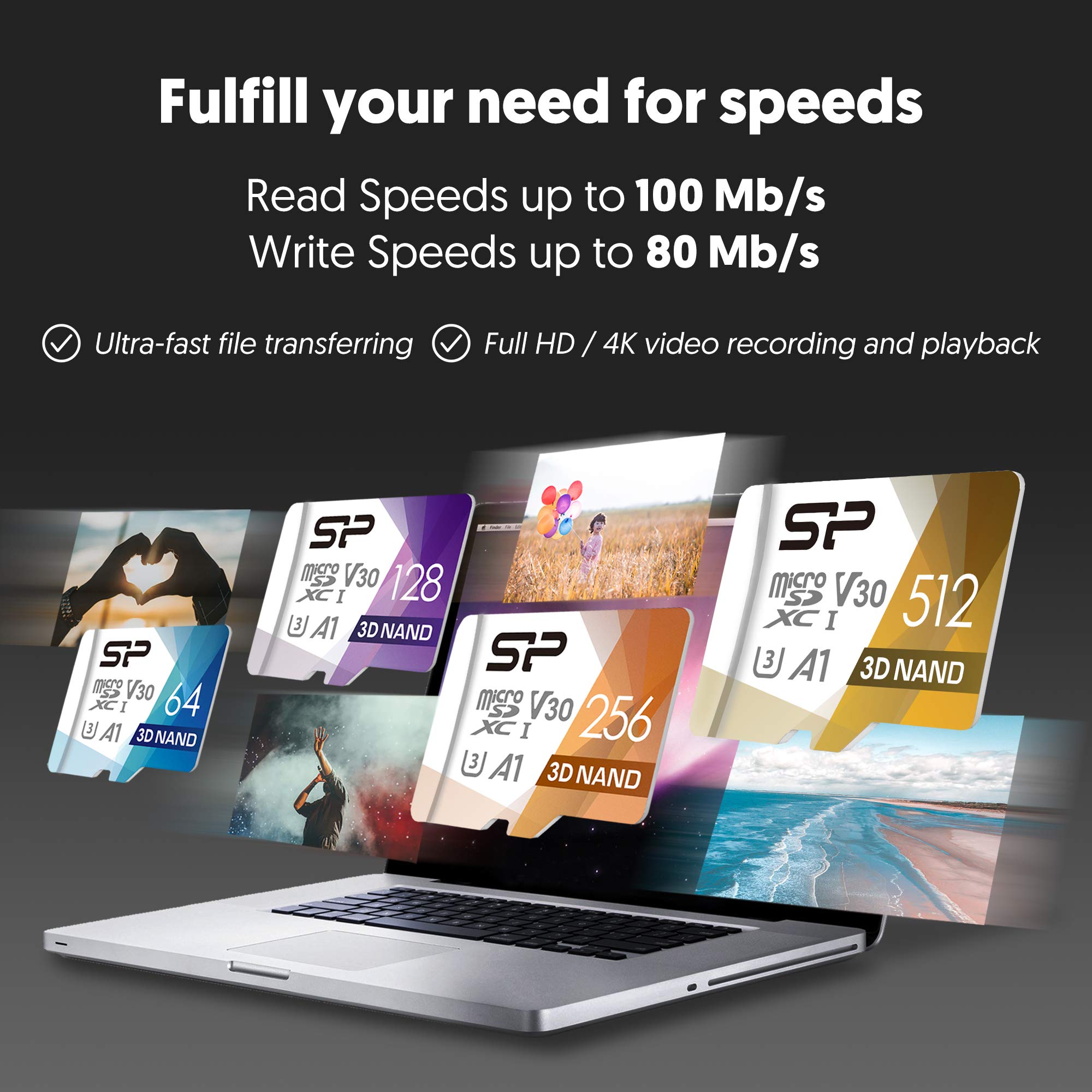 512GB Micro SD Card U3 V30 SDXC Memory Card - High Speed with Adapter - Compatible with Nintendo Switch, Drones, Action Cameras & Smartphones - Expand Storage for Gaming, 4K Video & Mobile Devices