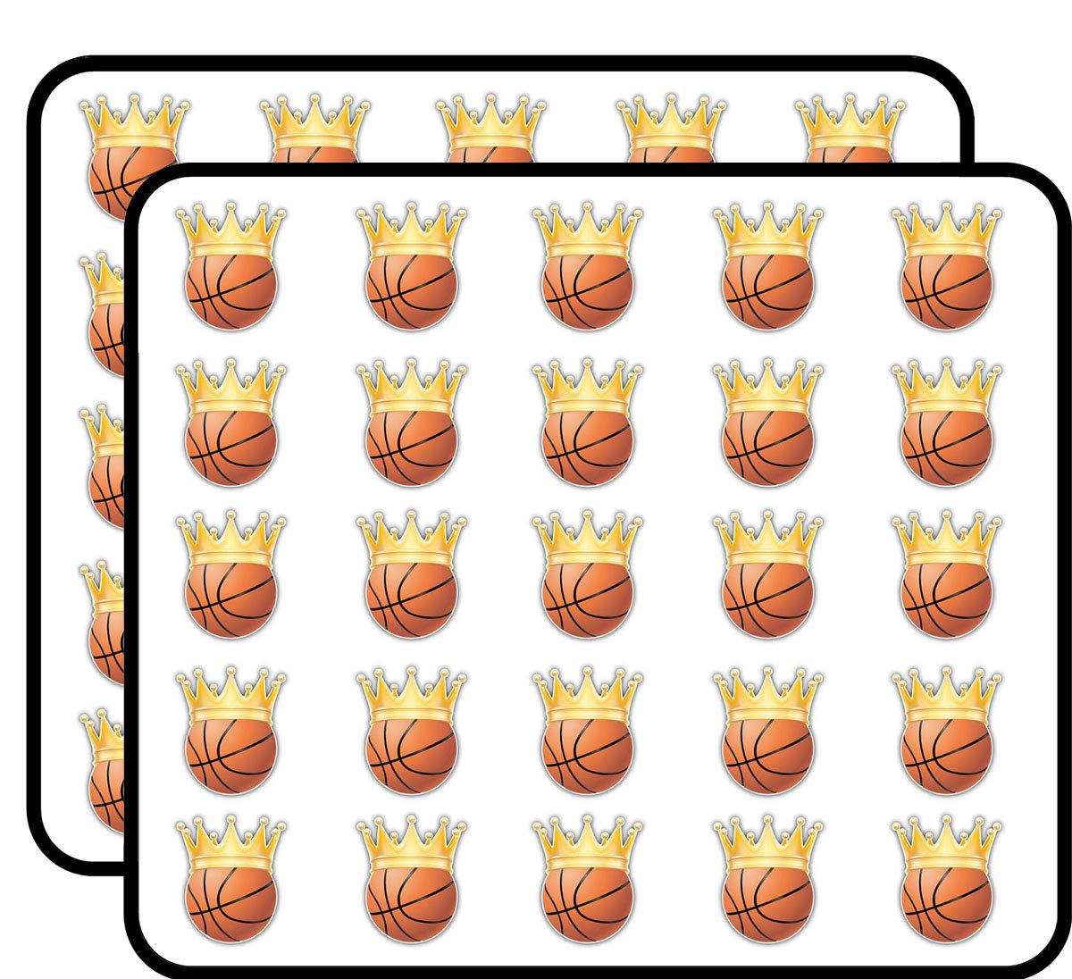 Golden Crown Basketball Stickers - 50 Pack for Scrapbooking, DIY Crafts, Bullet Journals, Photo Albums & Calendars - Perfect for Kids Art Projects, School Supplies & Creative Decorations