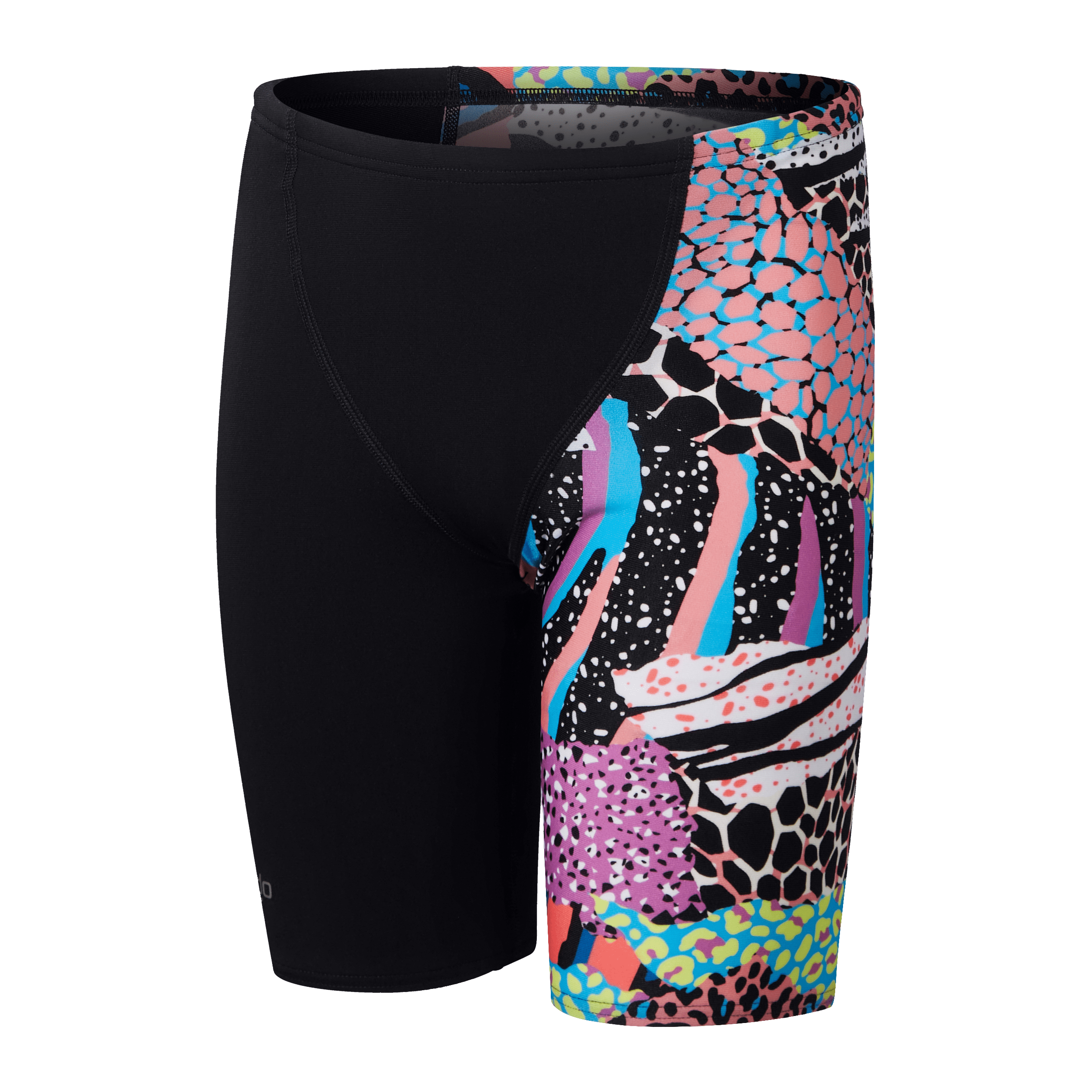 Speedo Junior Boys' V-Cut Digital Jammer Swimwear - Black/Green/Red - Competition & Training Swimsuits for Young Athletes