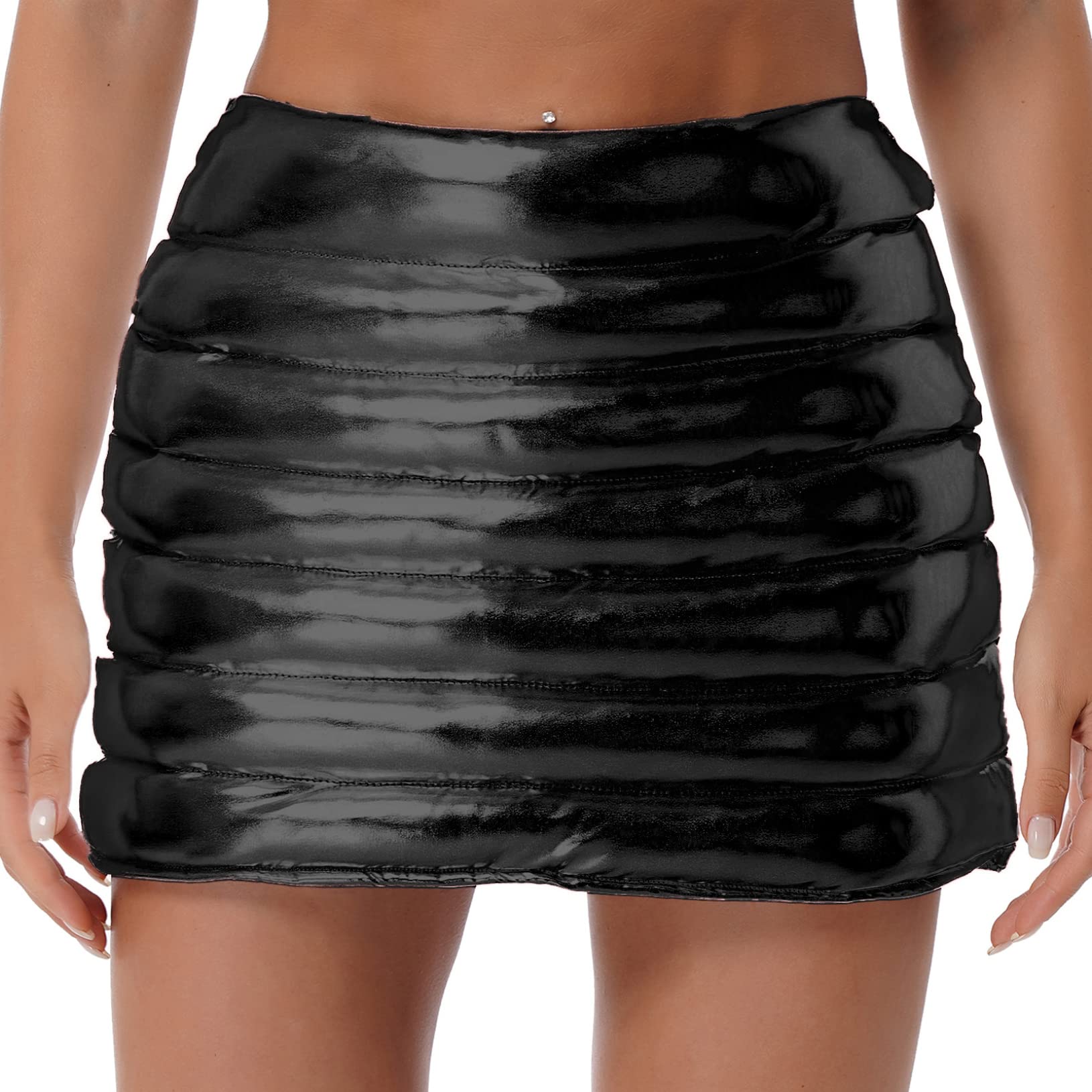 ACSUSS Women's Insulated Winter Skirt - High Waist Zip Up Lightweight Puffer Quilted Mini Skirt for Cold Weather, Outdoor Activities & Casual Wear