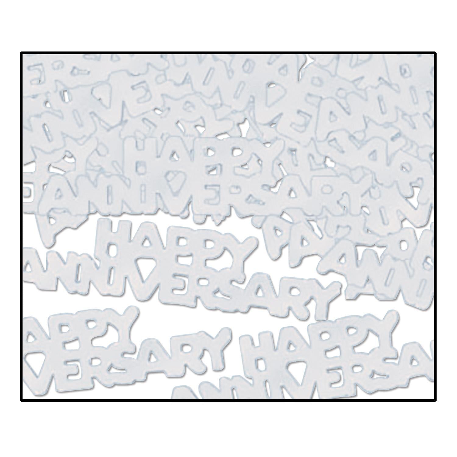 12 Pack Beistle Happy Anniversary Confetti Silver (0.5 Oz/Pkg) - Perfect for Wedding Anniversaries, Parties & Celebrations