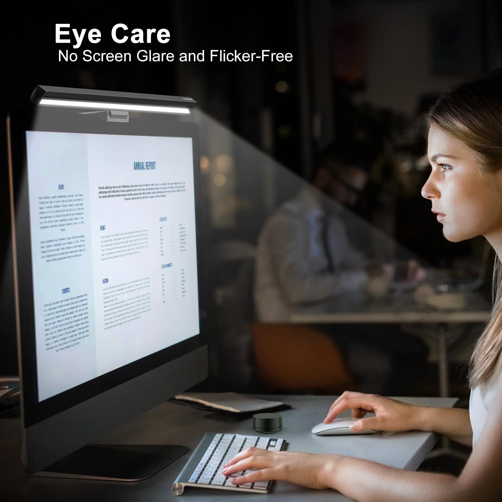Eye-Care Monitor Light Bar with Remote Control - Dimmable LED Computer Screen Lamp for Home Office & Gaming Setup | Reduces Glare & Protects Vision for Long Work Sessions