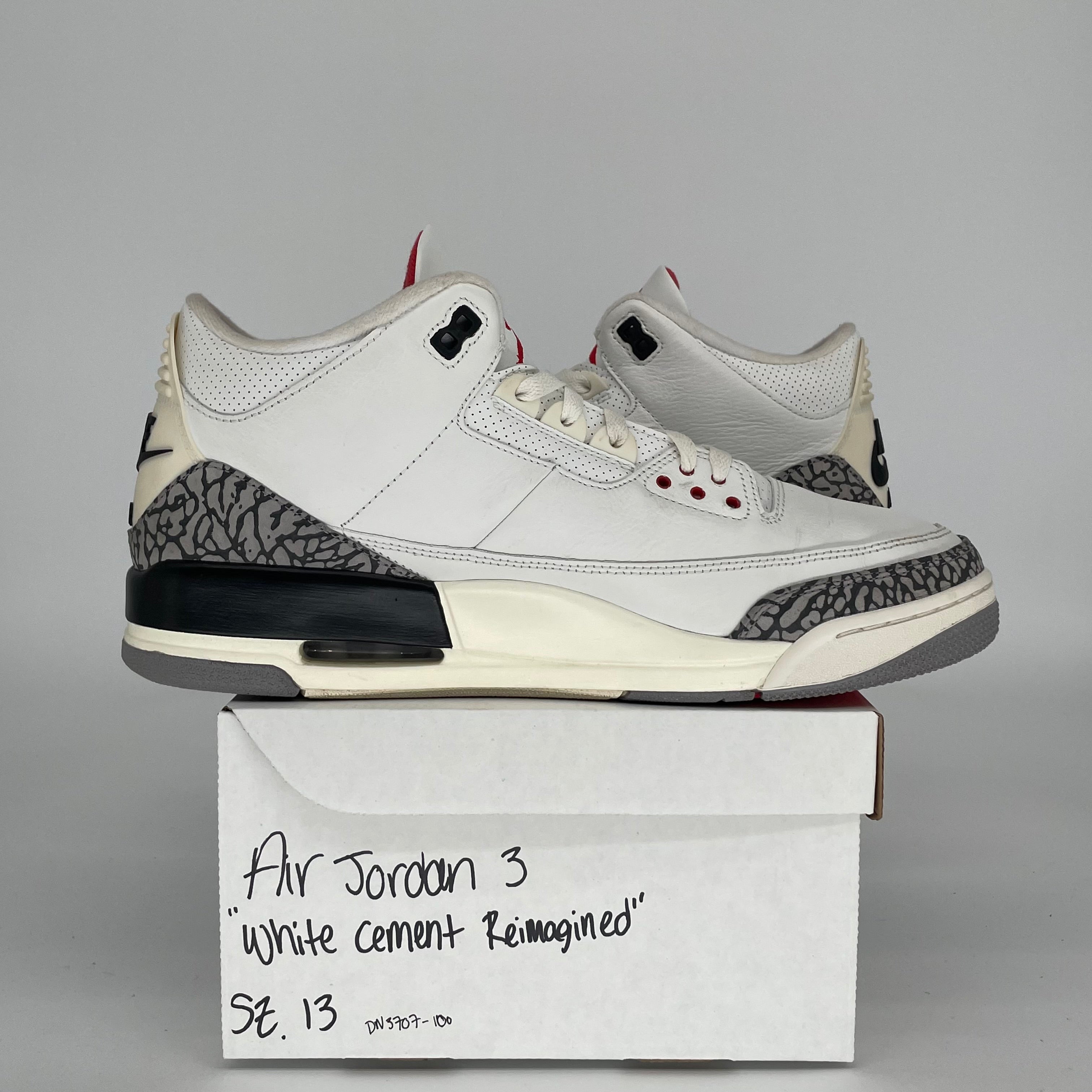 Original Air Jordan 3 White Cement Reimagined - Men's Size 13 (DN3707-100) | Authentic Retro Basketball Sneakers for Casual Wear & Street Style