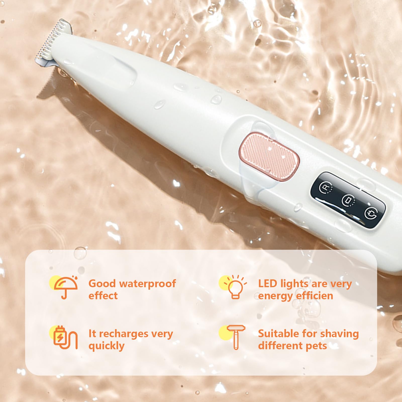 2025 Waterproof Pet Grooming Clipper - Rechargeable Trimmer for Paws, Face & Ears with LED Light - Perfect for Home Pet Care