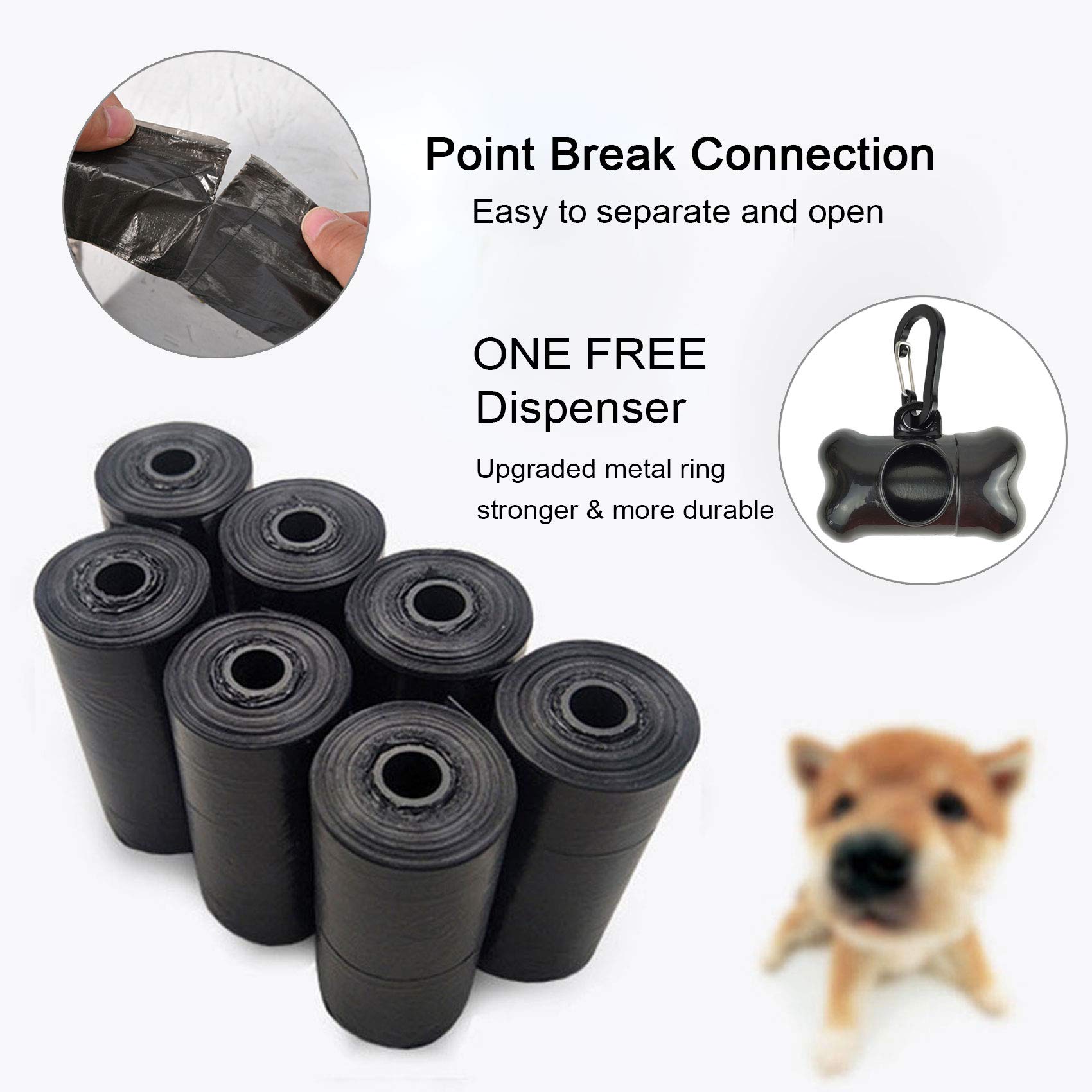 Premium Dog Poop Bags - 750 Count Pet Waste Bags with Dispenser & Leash Clip (50 Rolls, Black) | Biodegradable, Extra Thick & Scented for Easy Cleanup | Perfect for Walks, Parks & Travel with Your Dog