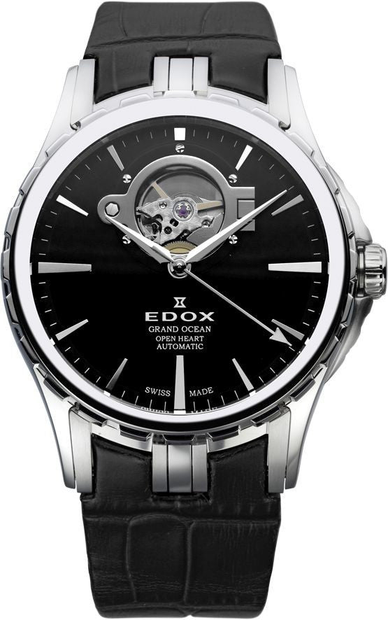 Edox Grand Ocean Open Heart Automatic Watch 85008 3 NIN - Luxury Swiss Timepiece for Men, Business & Formal Occasions