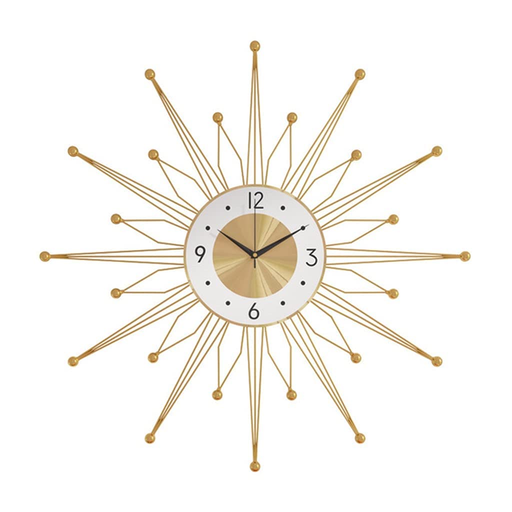 Large Decorative Wall Clock - 23.6 Inch Silent Non-Ticking Metal Clock with 3D Arabic Numerals for Living Room, Bedroom & Kitchen Decor | Perfect for Home, Office and Modern Interior Design