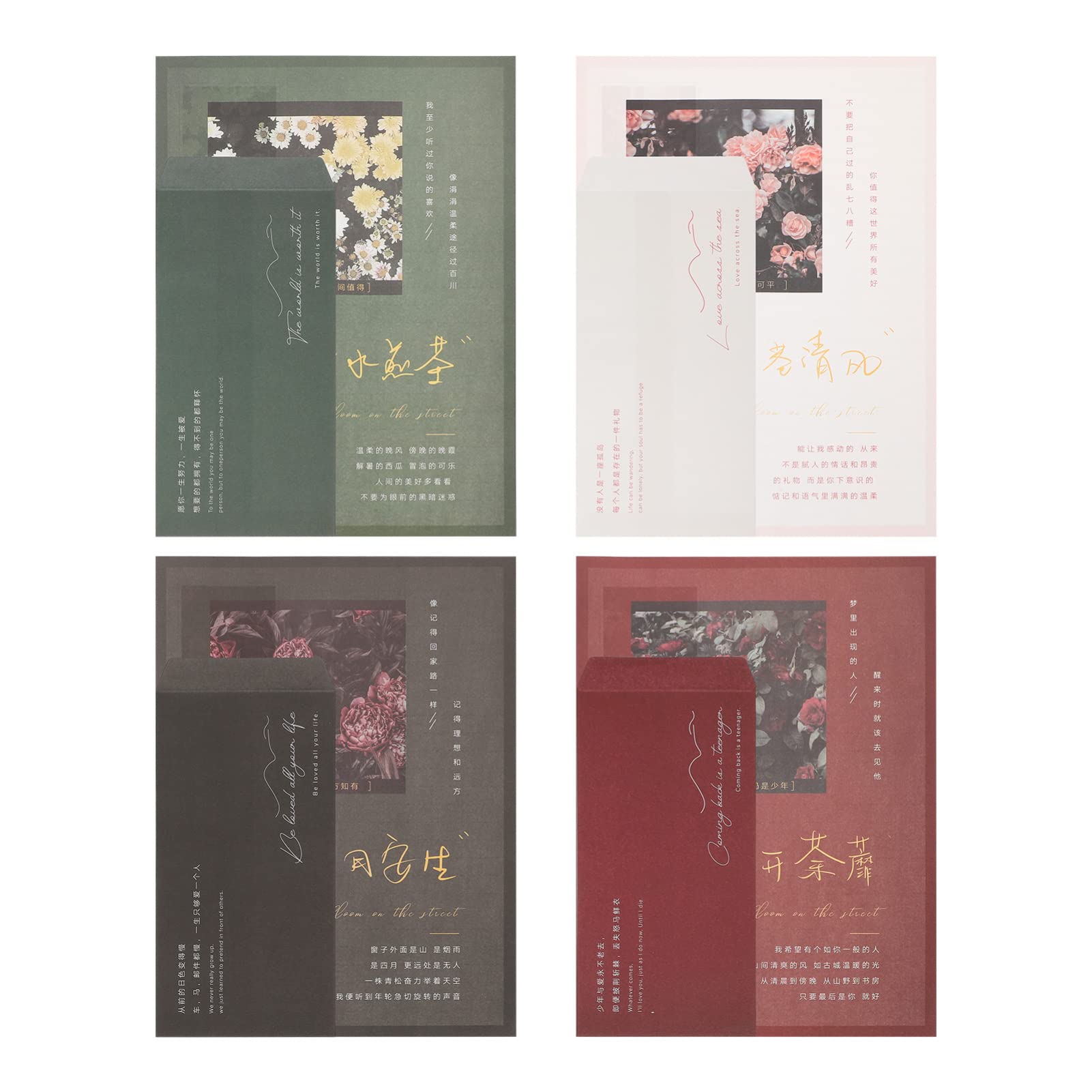Vintage Stationery Paper and Envelopes Set - Retro Letter Writing Paper, Holiday Greeting Cards with Blessing Messages for Christmas, Party & Special Occasions | Perfect for Handwritten Notes, Invitations & Festive Correspondence