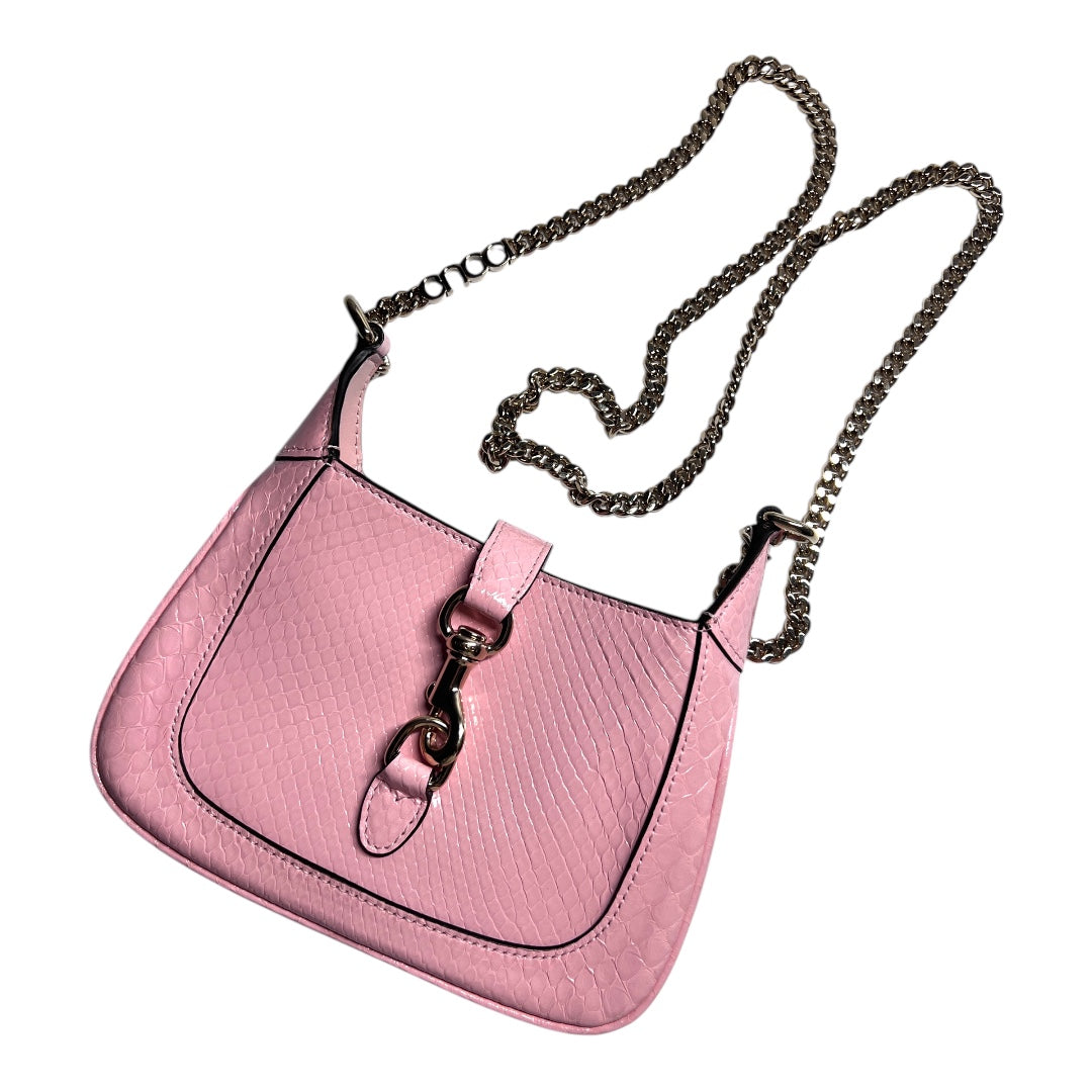 Gucci Mini Pink Python Notte Bag - Luxury Crossbody Purse for Women, Fashionable Evening Clutch for Parties & Date Nights