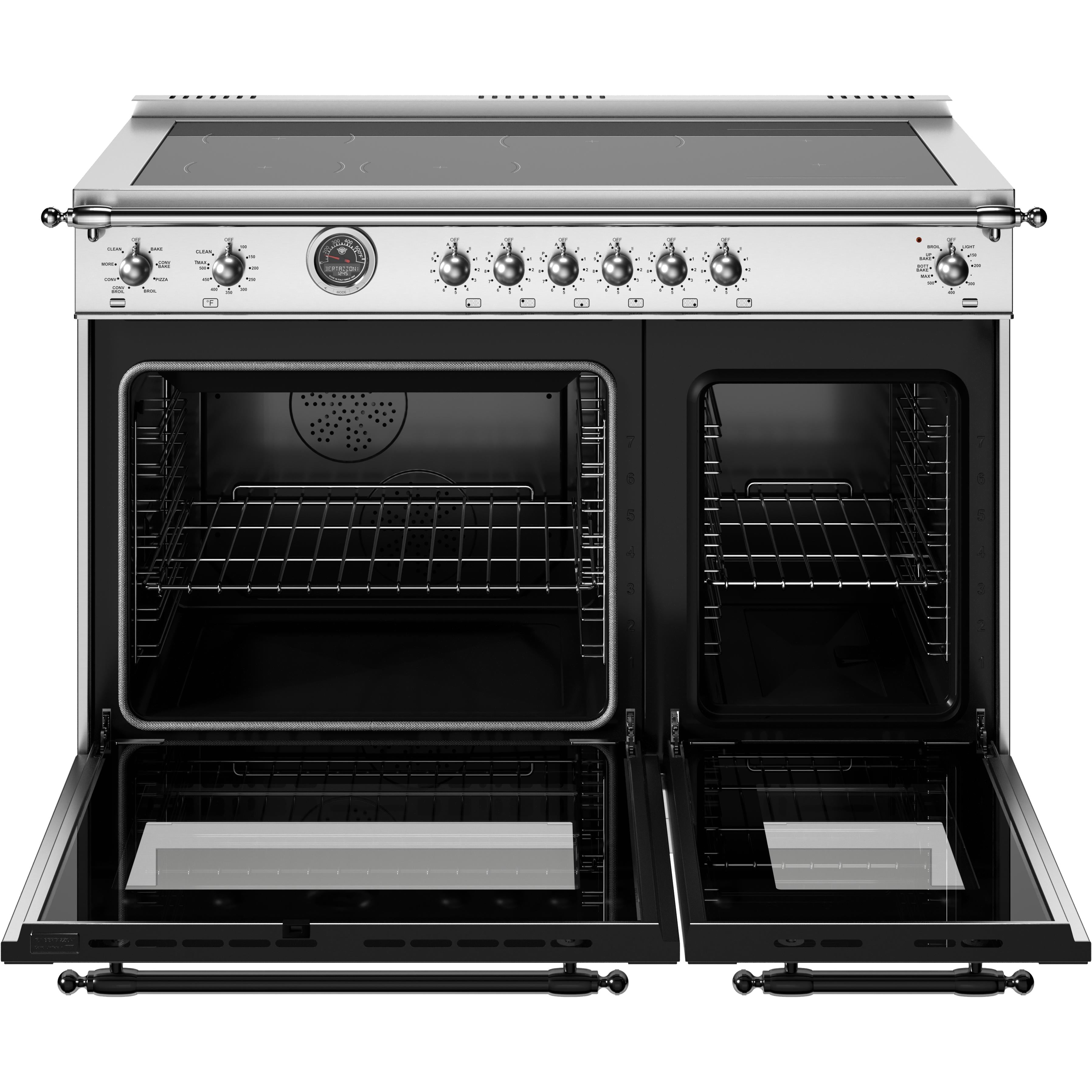 Bertazzoni HER486IGFEPXT 48-Inch Freestanding Induction Range - Professional Italian Kitchen Stove for Home Chefs & Cooking Enthusiasts | Perfect for Modern Kitchens & Gourmet Cooking