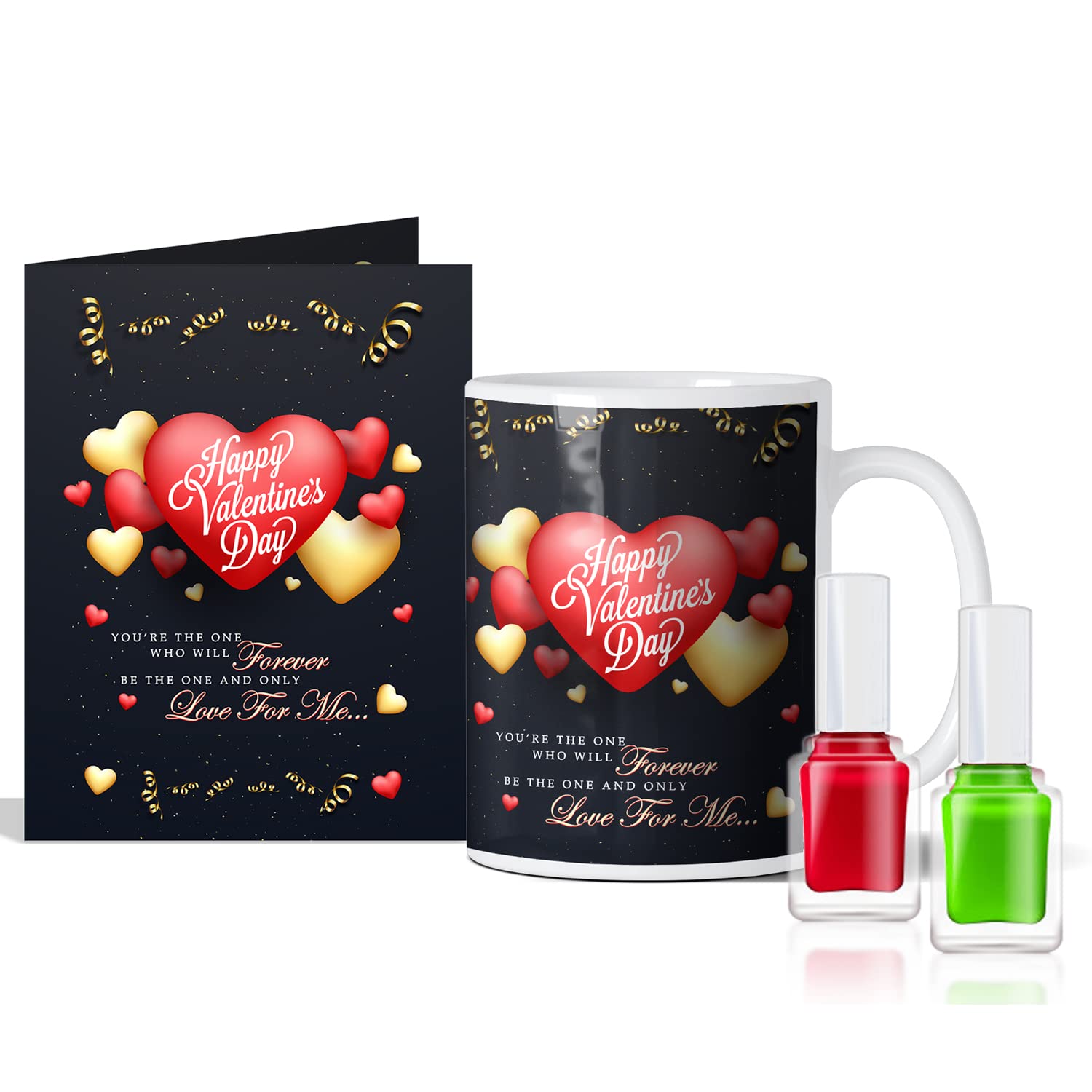Valentine's Gift Set for Her - Coffee Mug & Nail Polish - Perfect for Girlfriend Surprise