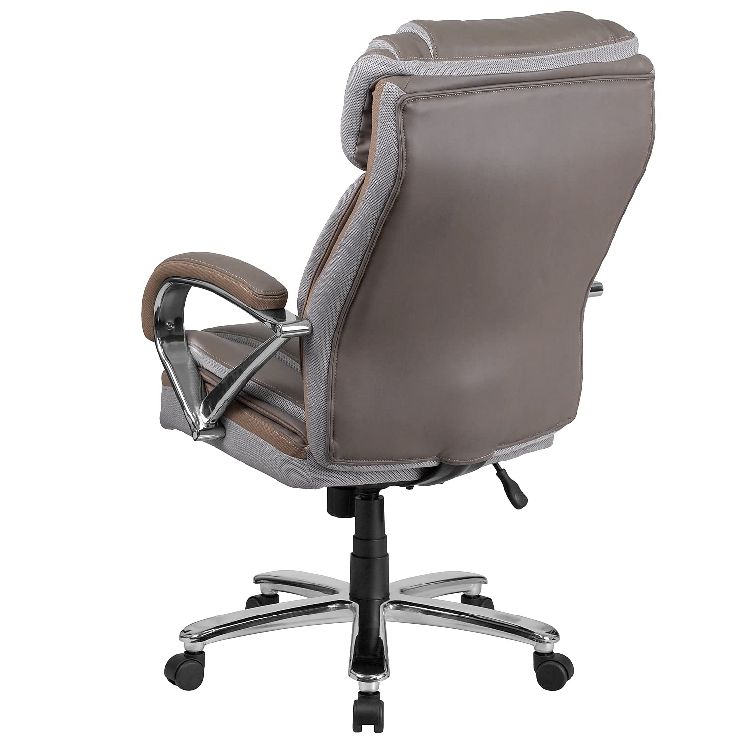 Flash Furniture HERCULES Series Big & Tall 500 lb. Capacity Taupe LeatherSoft Executive Swivel Ergonomic Office Chair with Extra Wide Seat - Premium Comfort for Home Office, Gaming & Workspaces