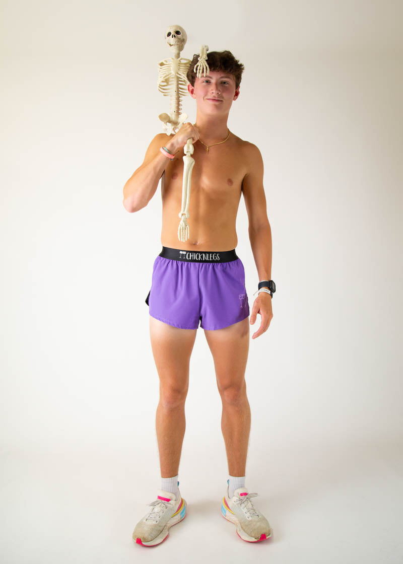 **Men's Purple 2 Split Running Shorts - Lightweight & Breathable for Gym, Jogging & Workouts**