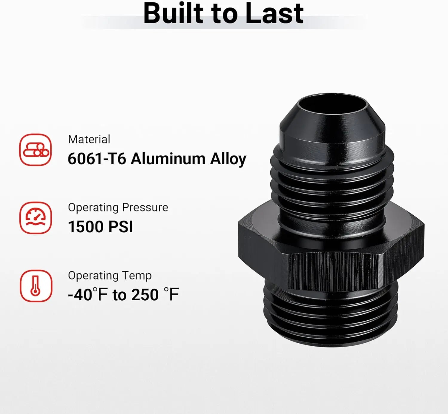 EVIL ENERGY AN Male Flare to Male Carb Carburetor Fuel Inlet Fitting Adapter - Aluminum Black Upgrade (1PC/2PC) - High Performance Fuel System Upgrade for Carbureted Engines, Hot Rods & Custom Cars