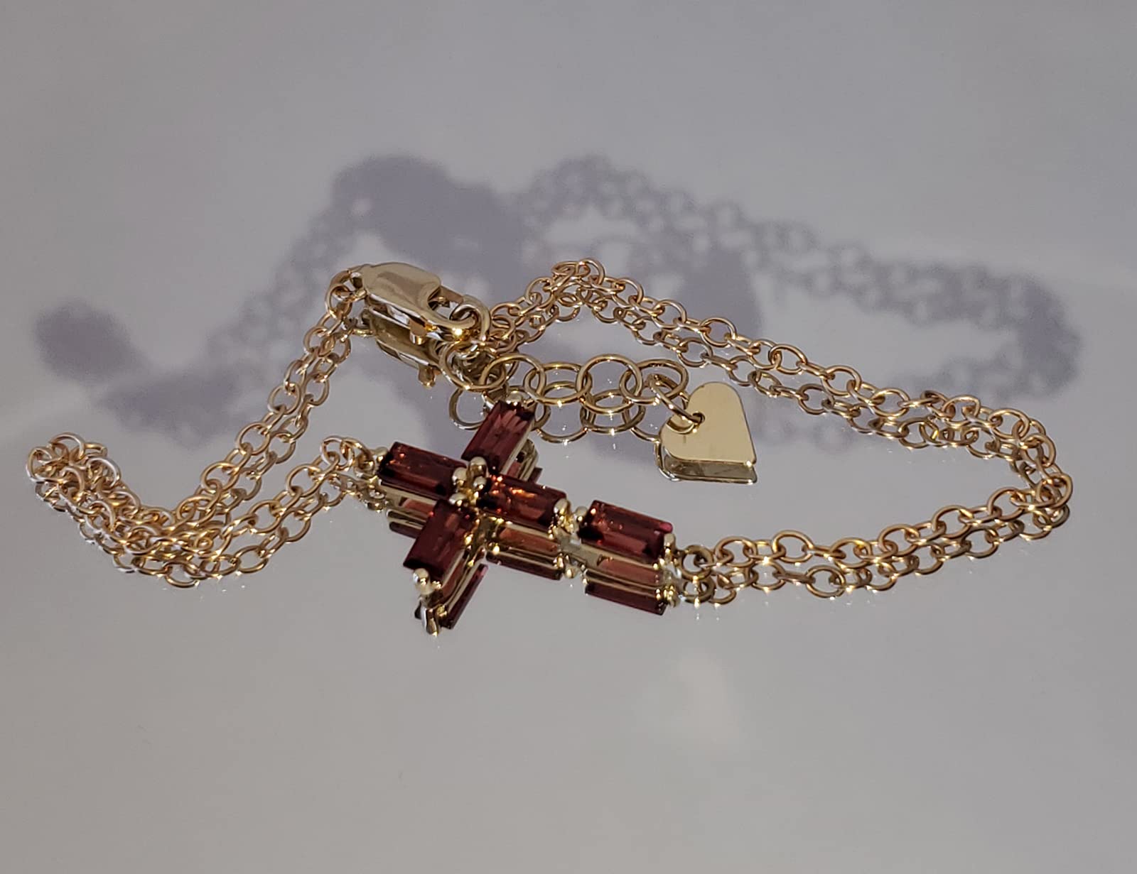 1.15 Carat 14K Solid Gold Horizontal Cross Garnet Bracelet - GG Galaxy Gold Collection | Elegant Jewelry for Women, Perfect Gift for Christmas, Birthday & Anniversary