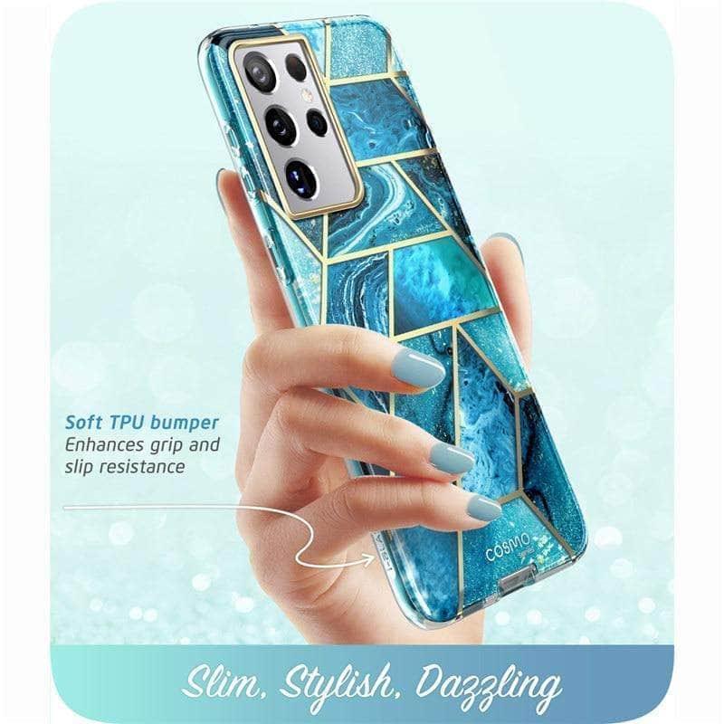 Samsung Galaxy S21 Ultra Case - BLASON Cosmo Full Body Glitter Marble Protective Cover | Shockproof & Scratch Resistant | Perfect for Everyday Use & Travel Protection
