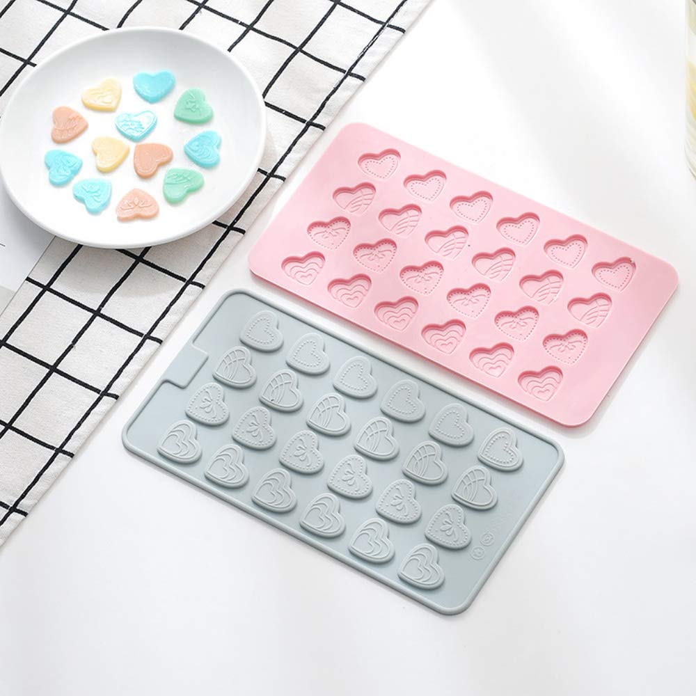 2-Pack Non-Stick Silicone Heart Shaped Muffin Pan - 24 Cavity Mini Love Heart Baking Mold for Cupcakes, Chocolate, Candy, Mousse, Jelly & Desserts | Perfect for Valentine's Day, Birthday Parties & DIY Decorating