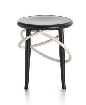 GTV Cirque Two Tone Bentwood Stool - Modern Accent Stool for Living Room, Bedroom & Entryway - Handcrafted Wooden Bar Stool with Elegant Design
