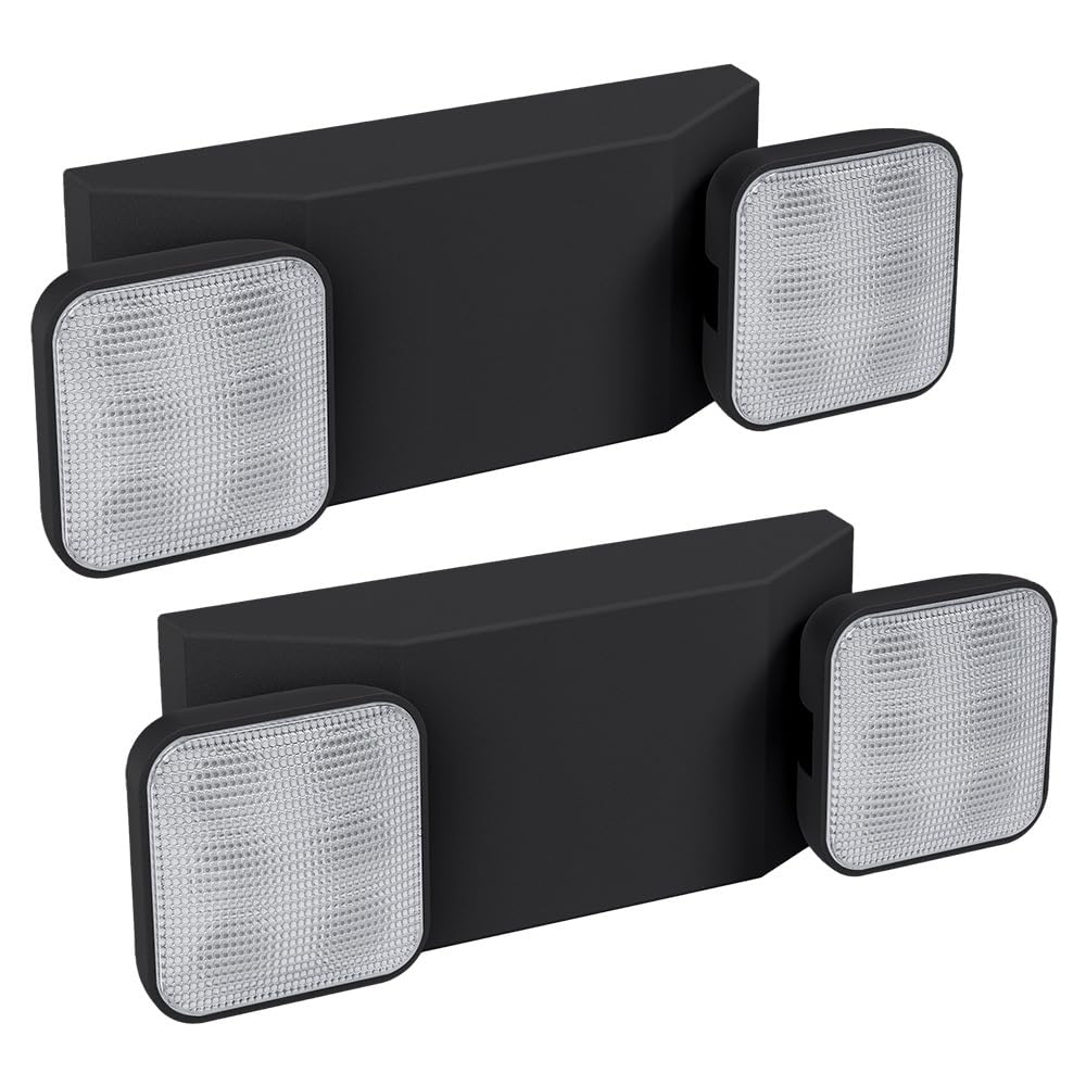Ultra-Bright LED Emergency Lights with Battery Backup - 2 Pack Fire Safety Lights for Business & Home Power Outages - Durable Engineering-Grade Thermoplastic - Perfect for Hallways, Staircases, and Emergency Exits During Blackouts
