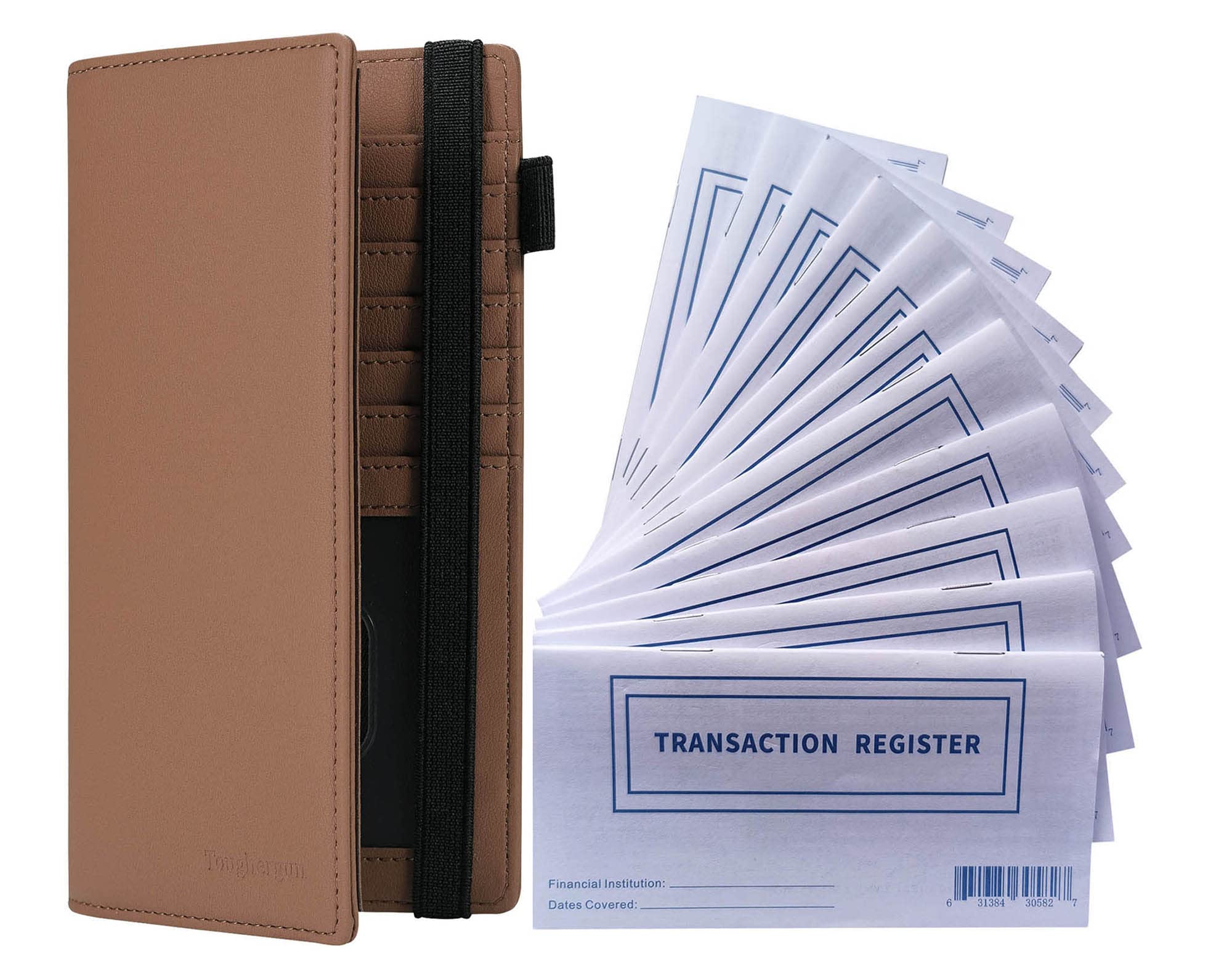 Toughergun Vegan Leather Checkbook Cover for Men & Women – RFID Blocking Wallet & Card Holder – Perfect for Business, Travel, and Everyday Use