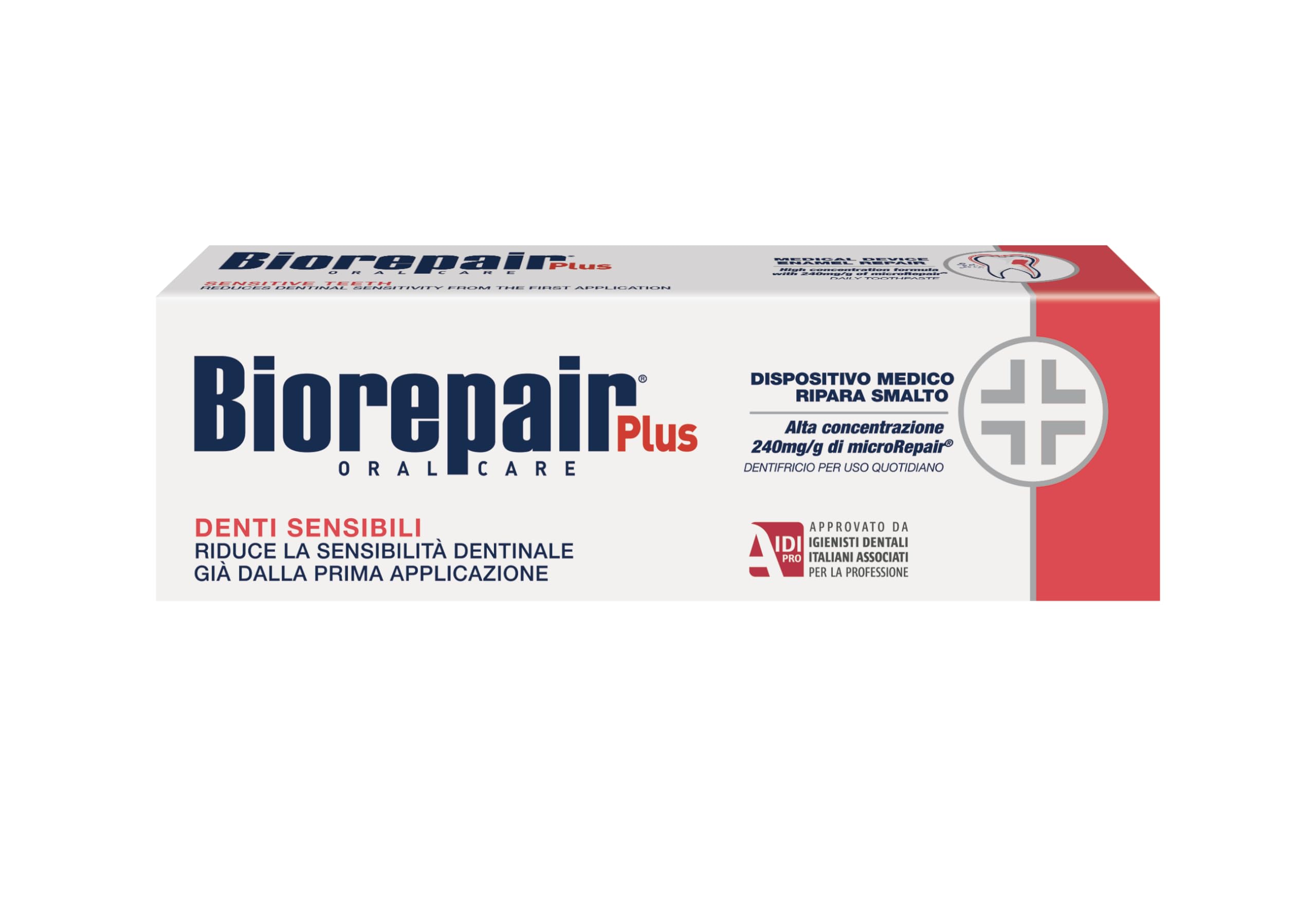 Biorepair Sensitive Teeth Toothpaste for Daily Use - 75ml (2.54oz) x 3 Pack - Italian Import - Gentle Relief for Sensitive Teeth & Gum Care - Perfect for Morning & Night Oral Routine