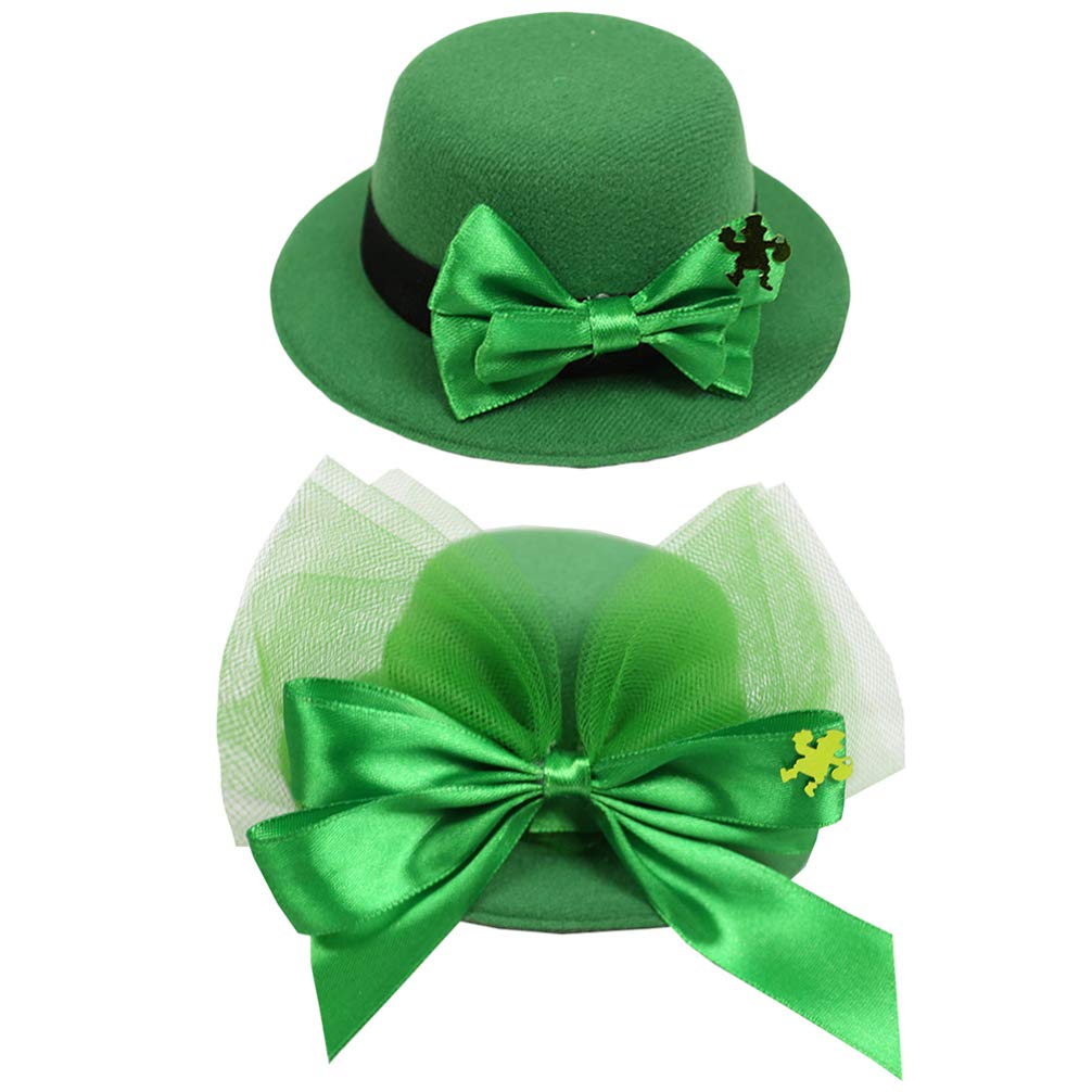 **ABOOFAN 2-Pack St. Patrick's Day Hat Hair Clips - Green Mini Hat Hairpins, Festive Hair Accessories for Women & Girls - Perfect for Parties, Parades & Themed Events**