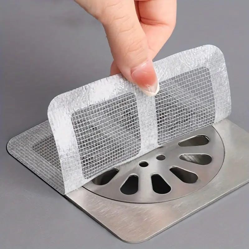 10-Pack Disposable Shower Drain Hair Catcher & Kitchen Sink Strainer - 4