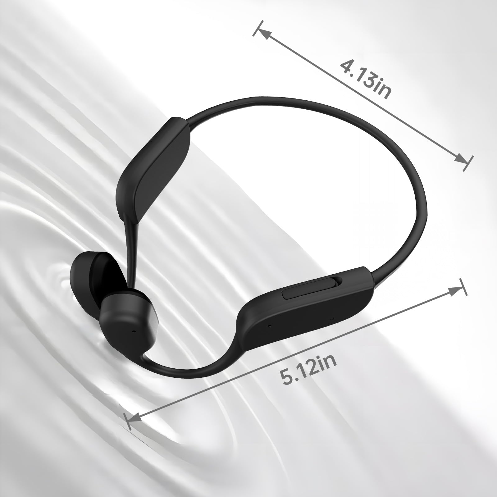 Bluetooth 5.2 Bone Conduction Headphones - Open-Ear Wireless Sport Earphones, IPX67 Waterproof for Running, Cycling, Walking - Perfect for Outdoor Activities, Gym Workouts & Commuting - Black