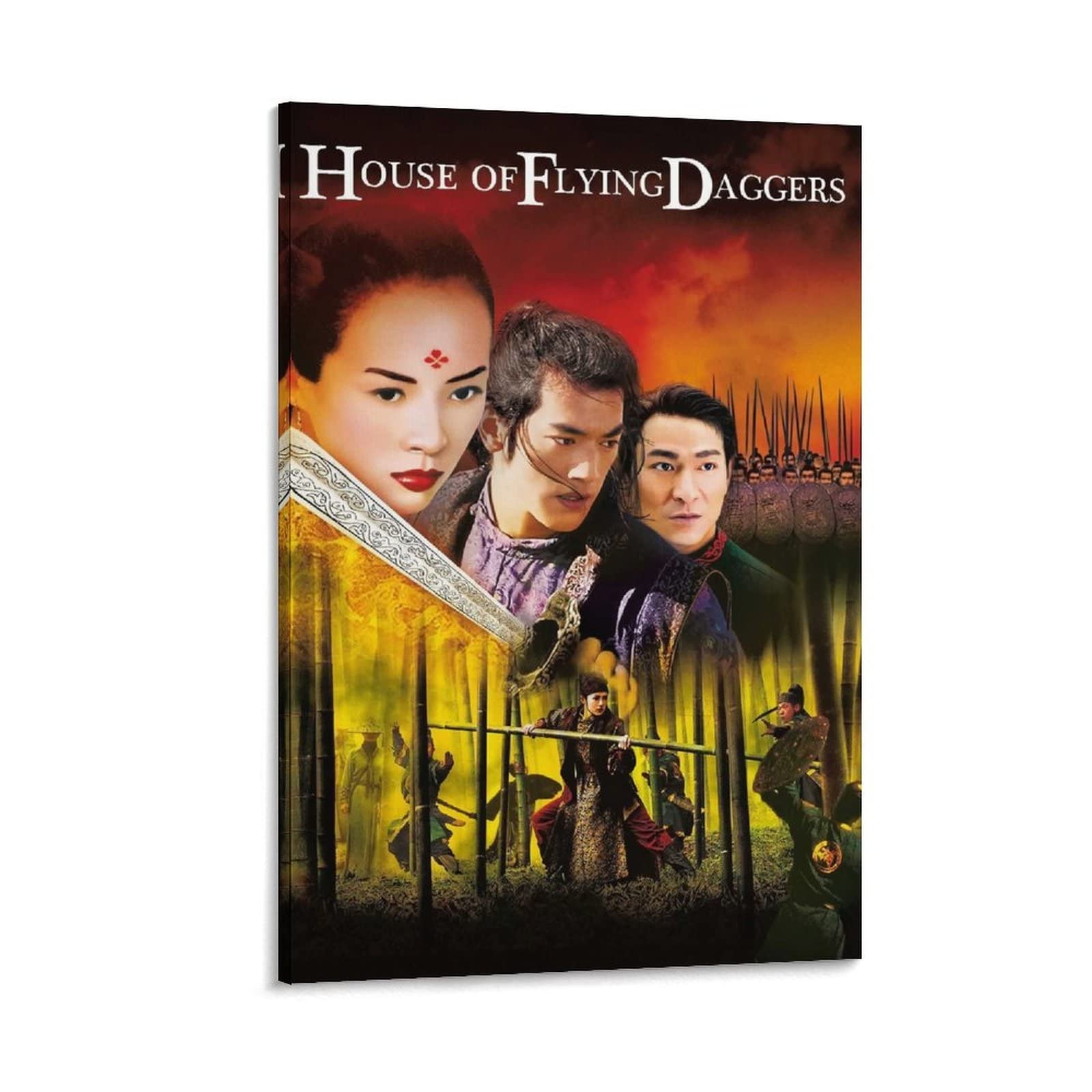 House of Flying Daggers Chinese Martial Arts Movie Poster - Classic Film Wall Art Canvas Print (20x30cm/8x12inch) for Living Room, Bedroom & Home Theater Decor