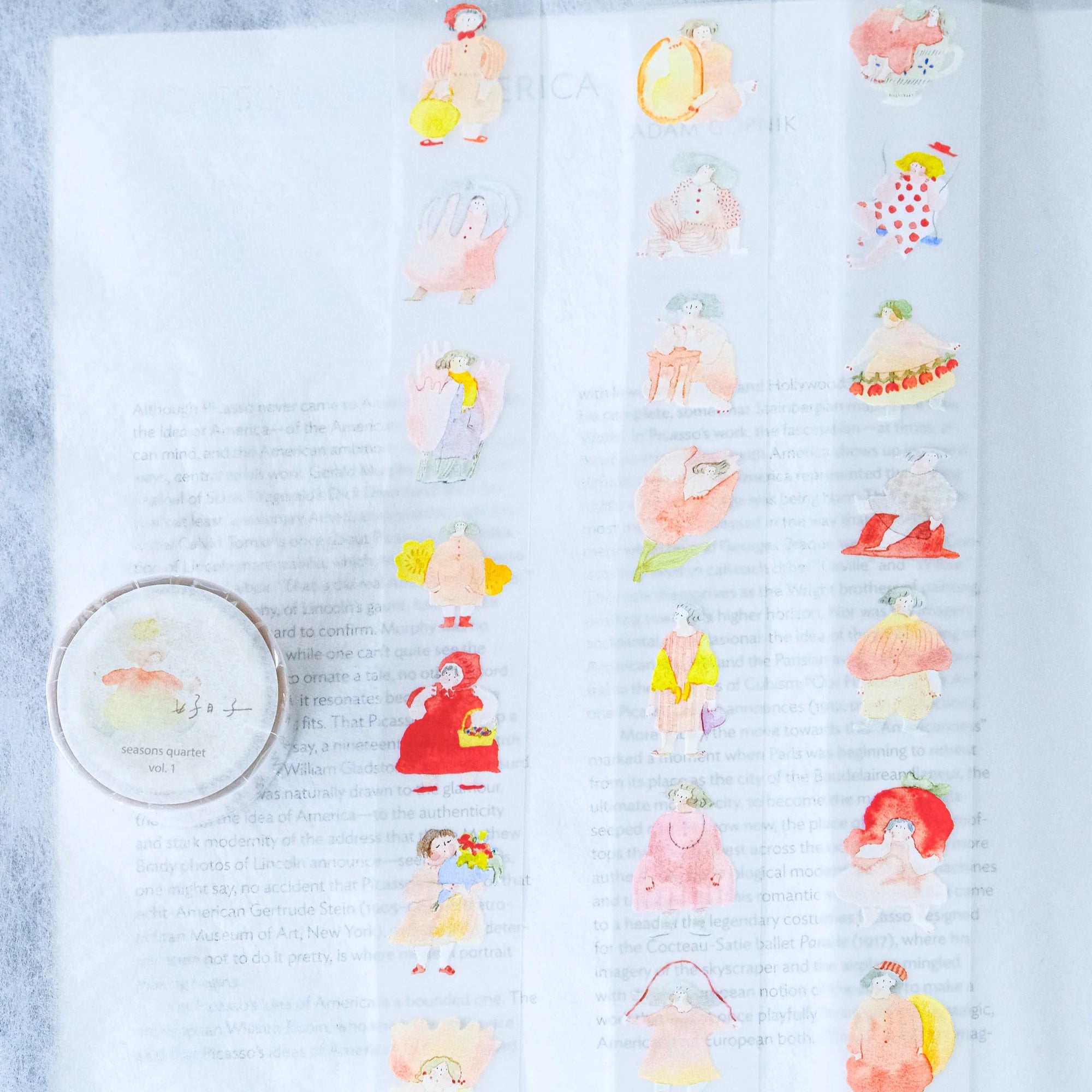 Dodolulu Washi Tape - Seasons Quartet Vol. 1 PET Decorative Tape for Scrapbooking, Journaling, Gift Wrapping & DIY Crafts - Floral Spring Summer Fall Winter Design