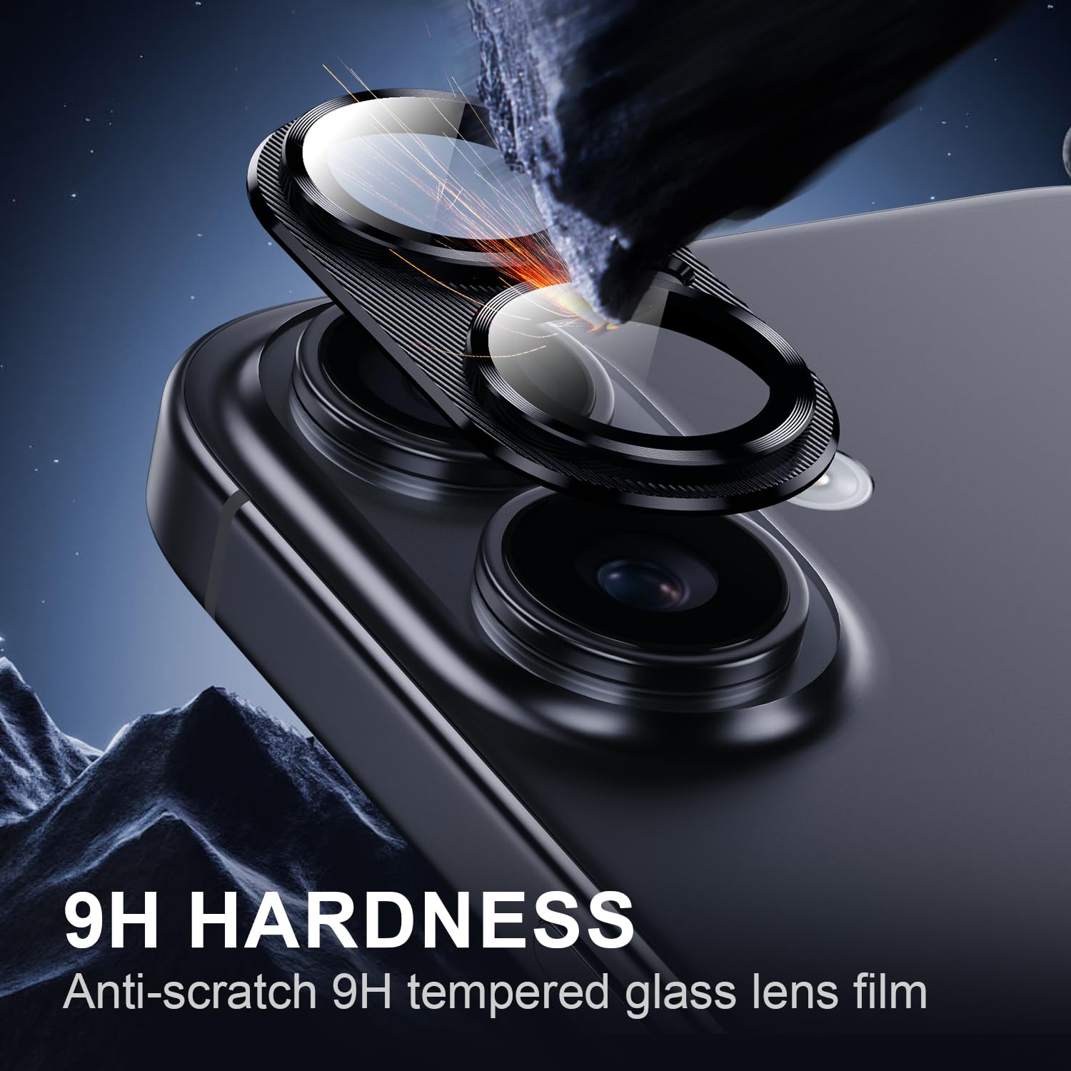 Korecase iPhone 16 Plus/iPhone 16 Camera Lens Protector - Tempered Glass Metal Cover with Strong Adhesive for iPhone 16 (6.1